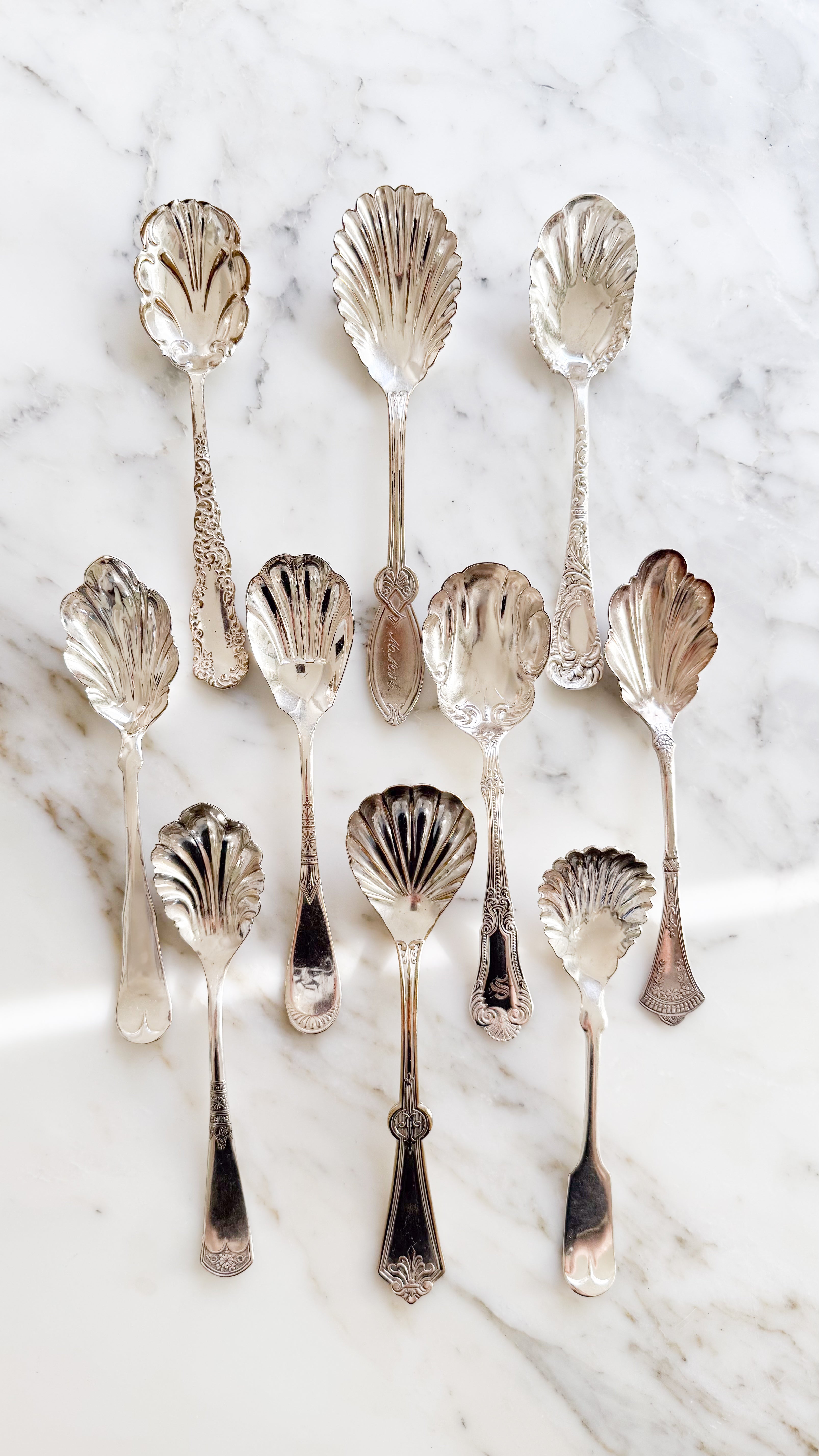 Vintage Silver Shell Spoons