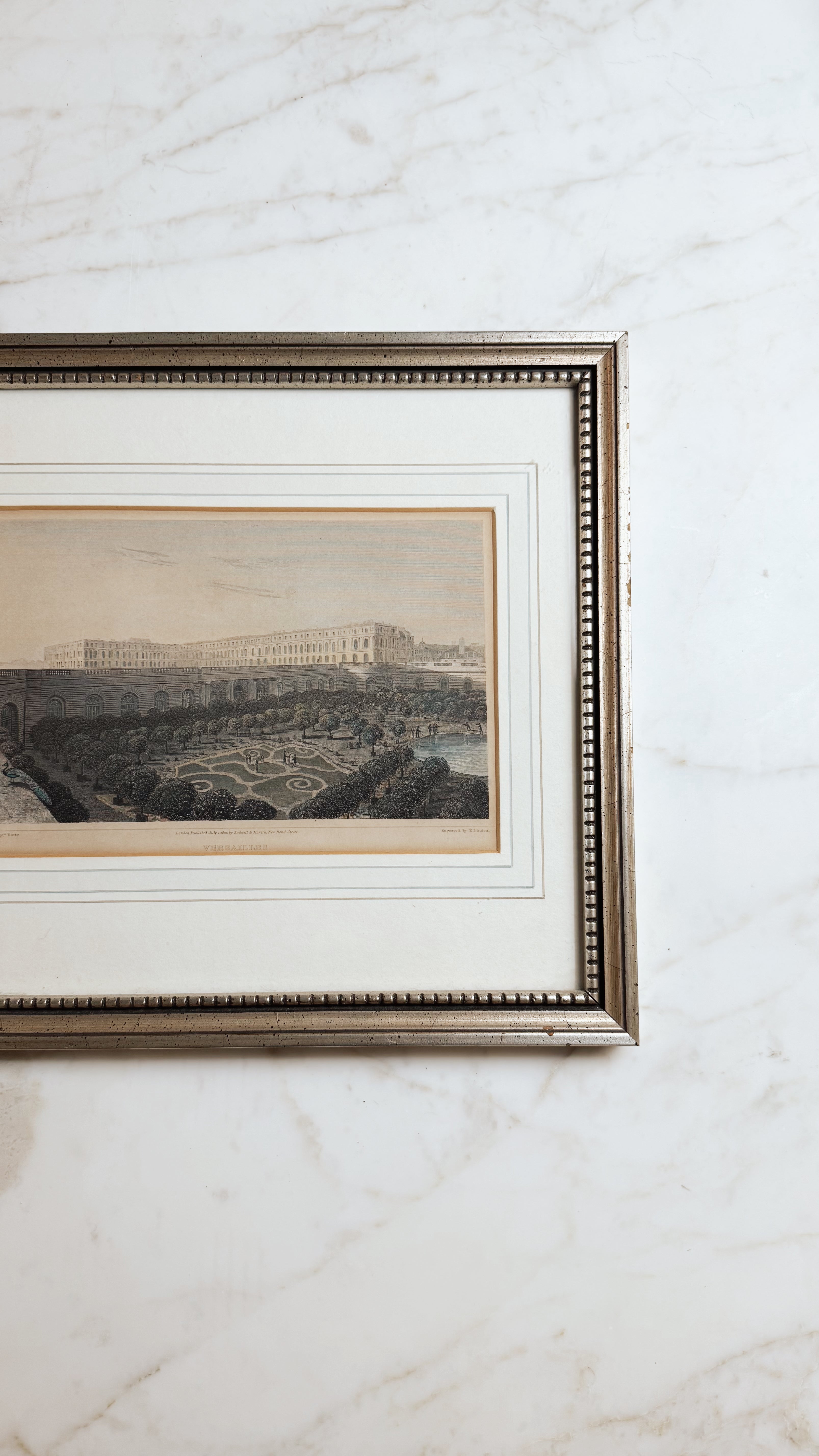 Antique English Engraving of Versailles