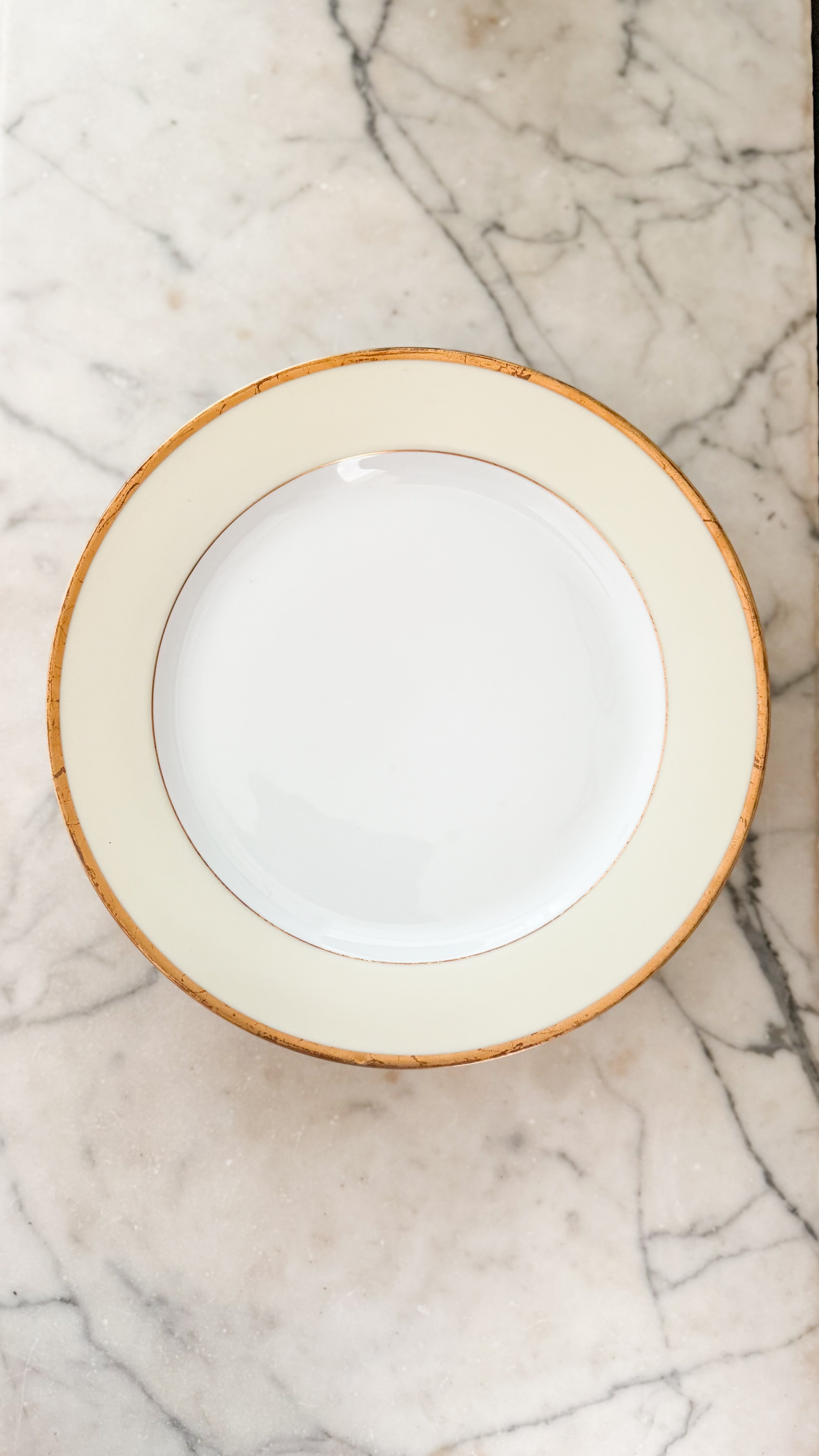 Vintage European Gilded Dinner Plates, Set of 4