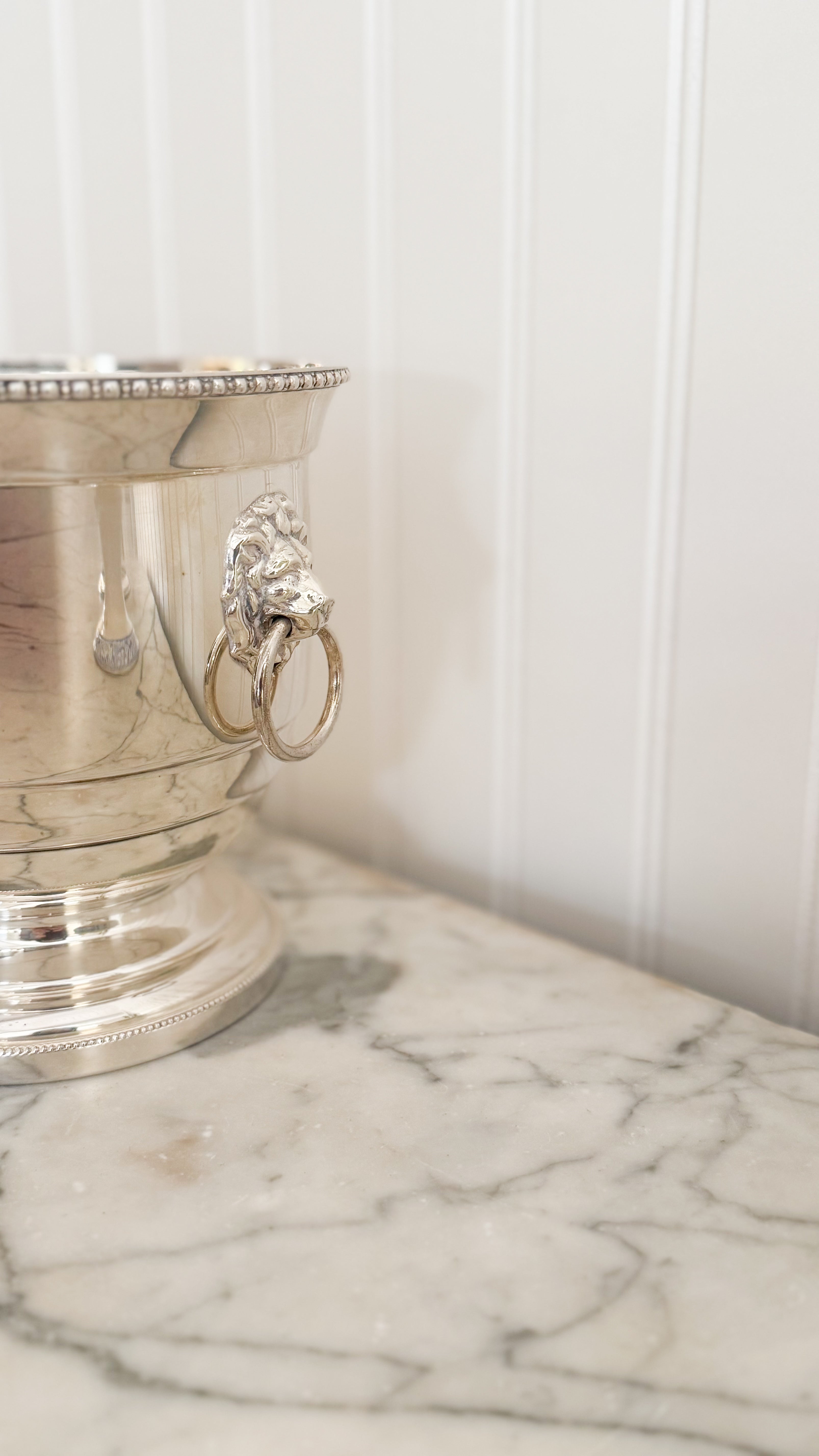 Vintage English Silver Lion Ice Bucket