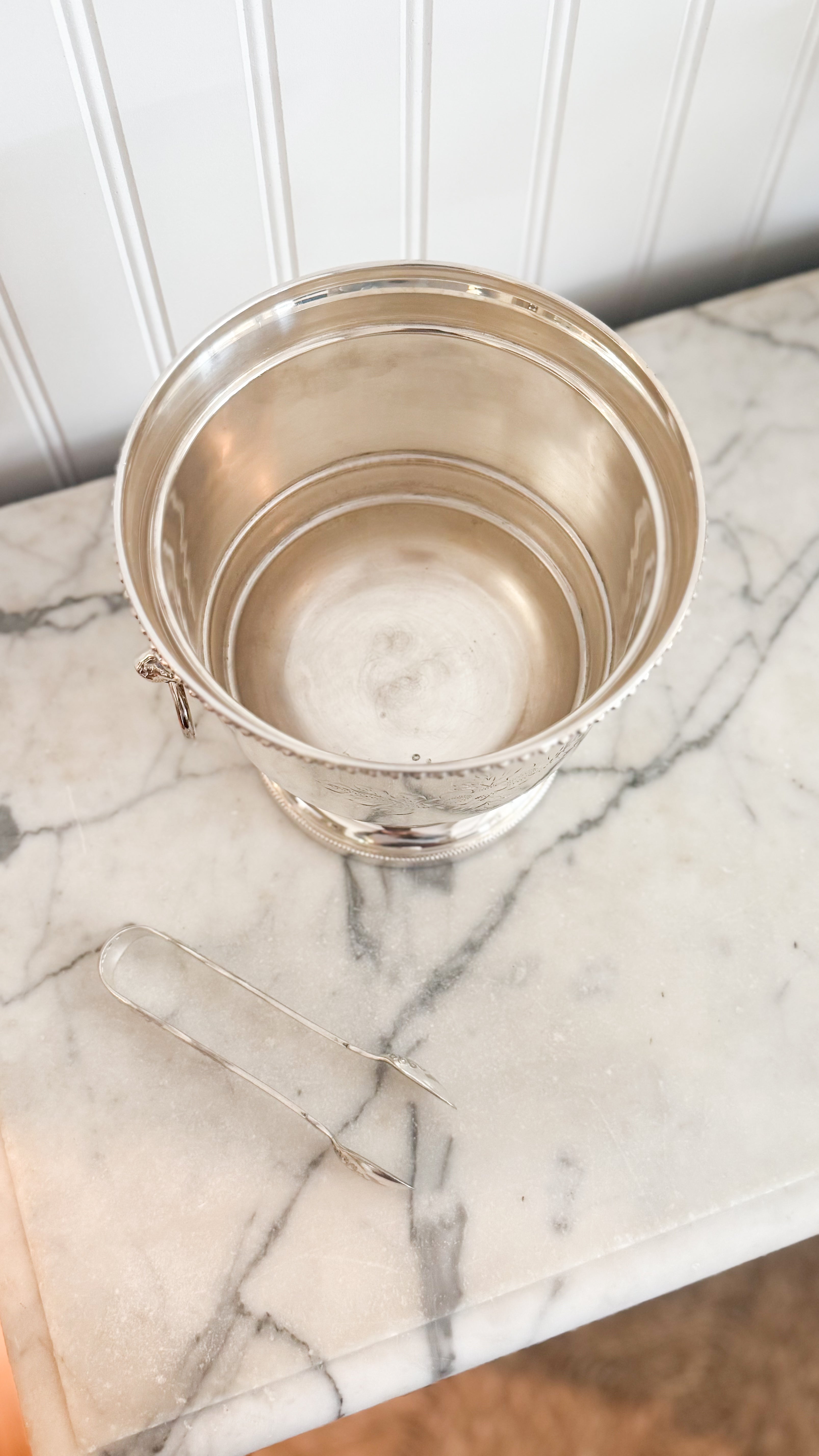 Vintage English Silver Lion Ice Bucket