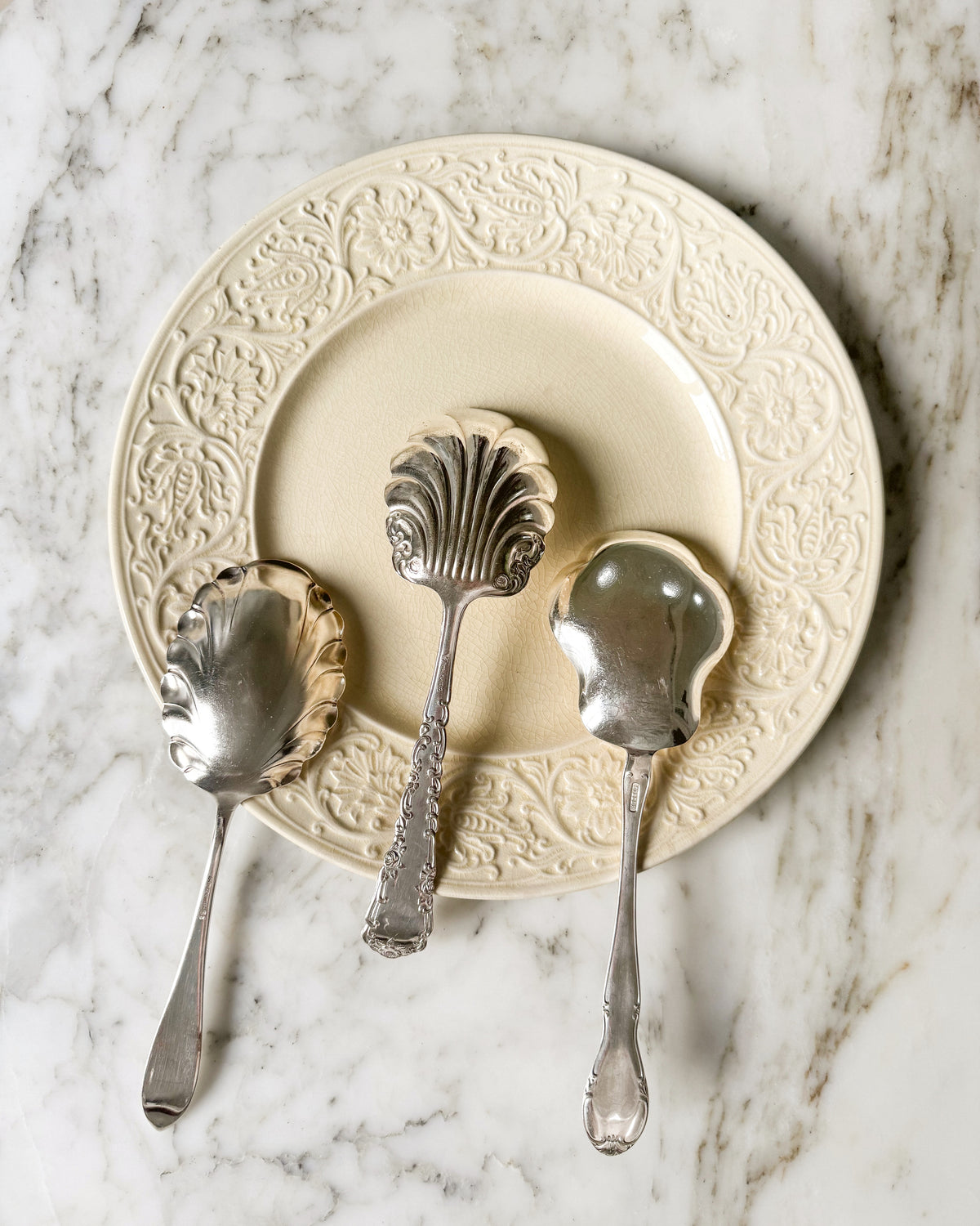 Vintage & Antique Silver Shell Serving Spoon