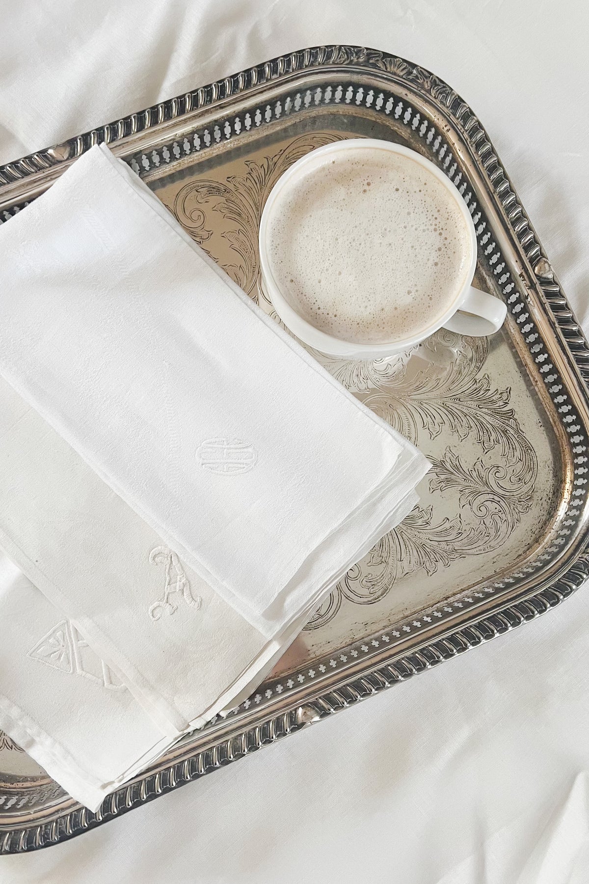 Artfully Mismatched Vintage European Teacups | White & Cream
