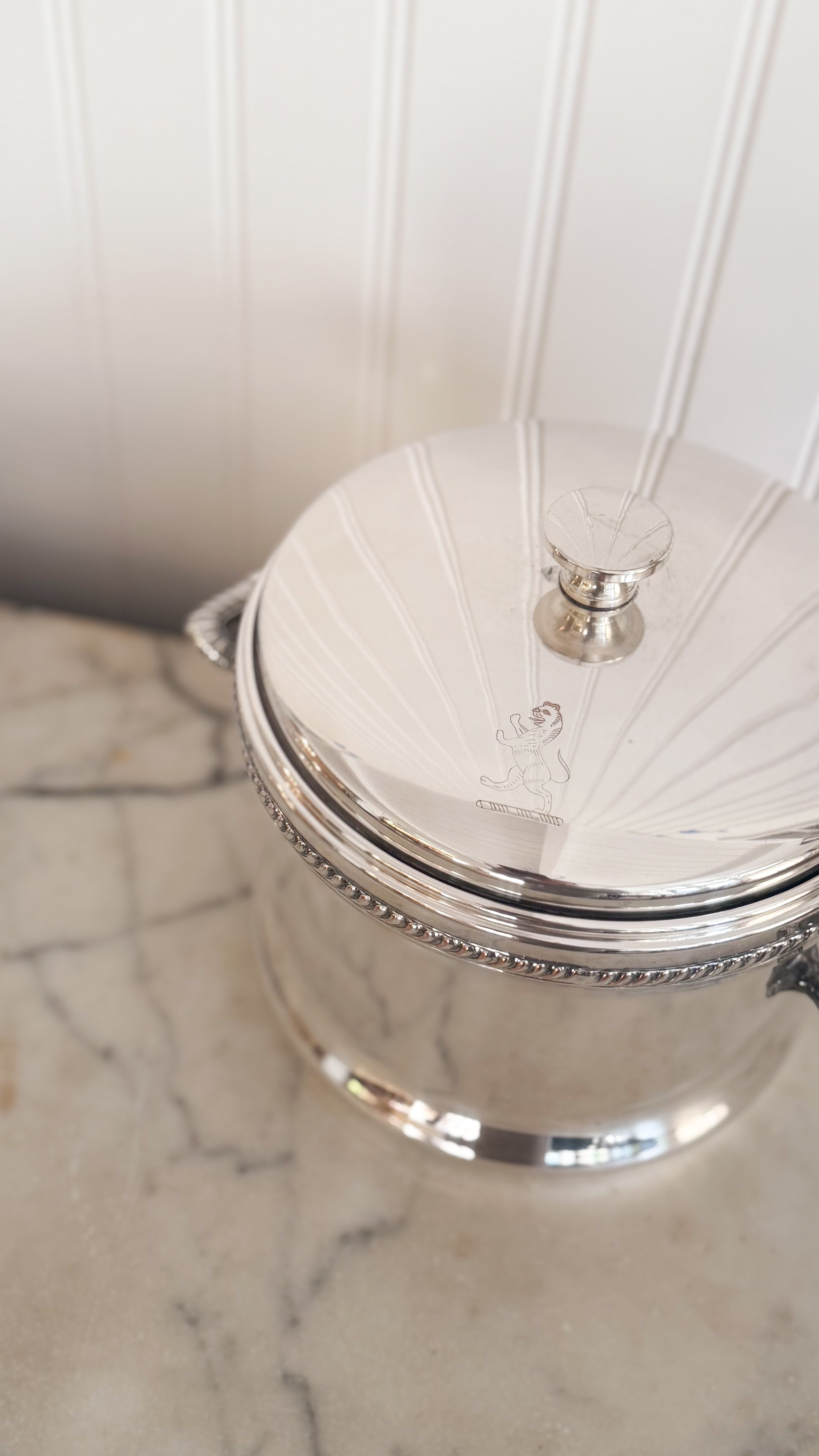 Vintage Silver Lion Ice Bucket