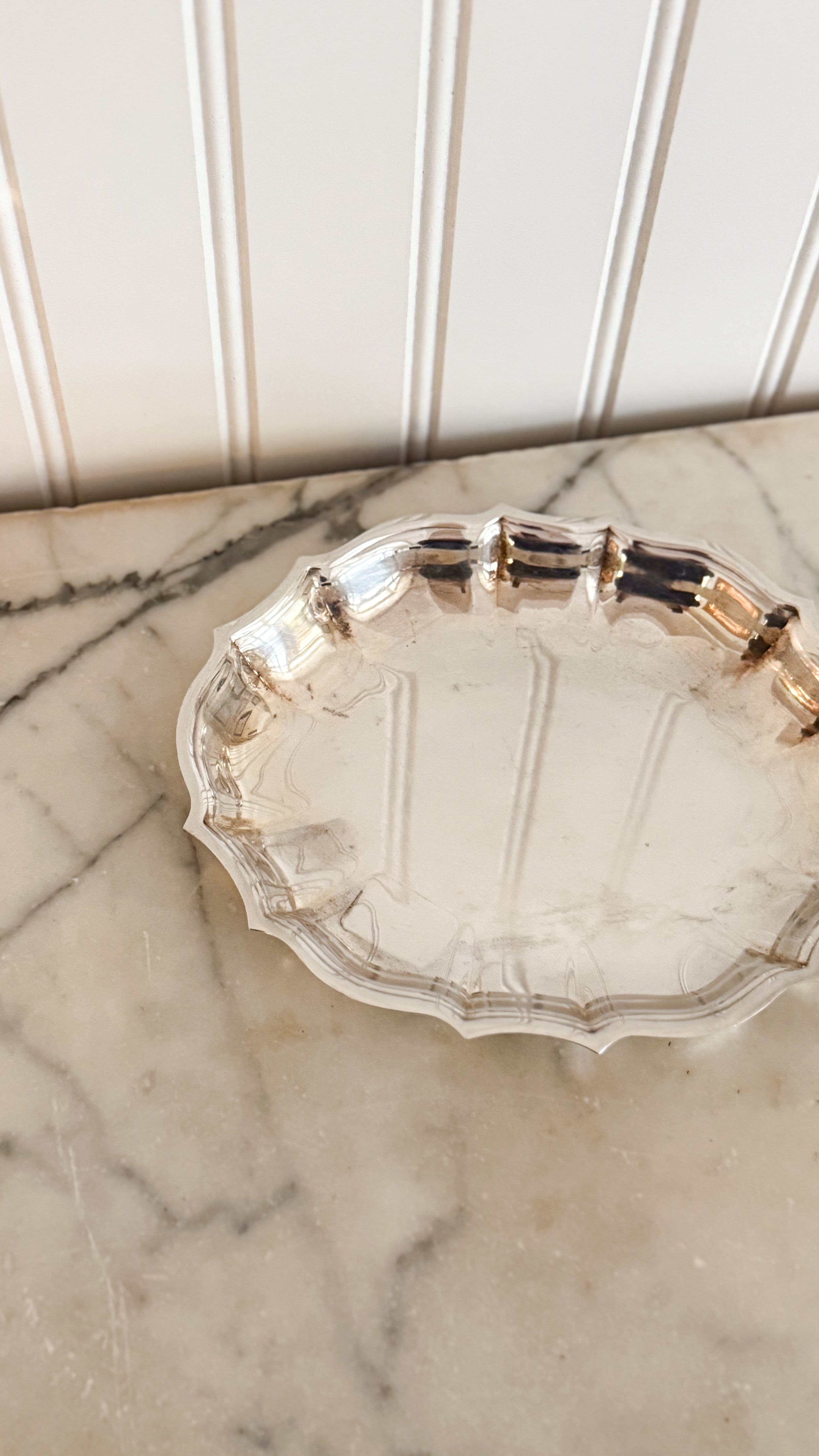 Vintage Silver Scallop Tray