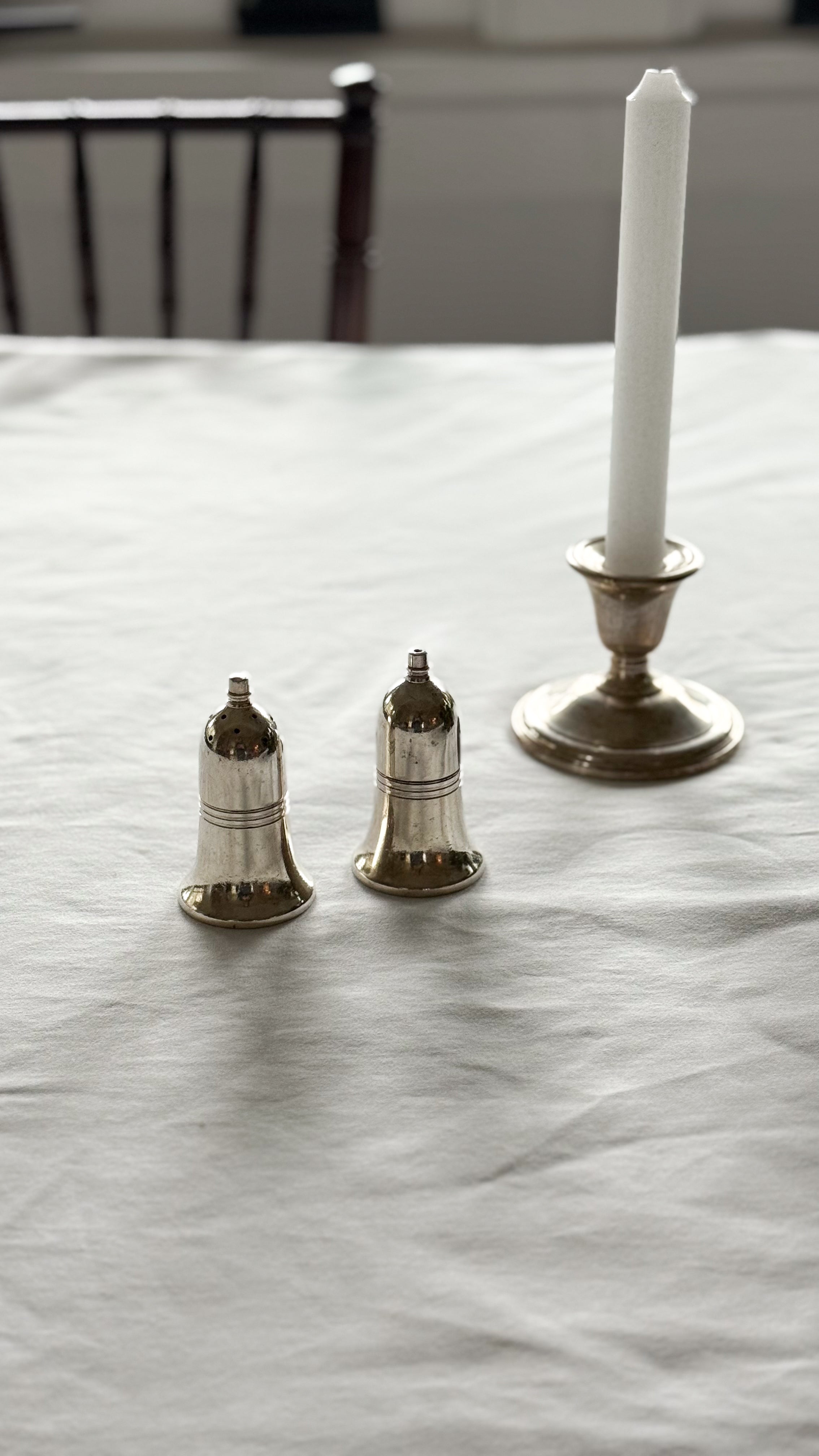 Vintage Silver English Art Deco S&P Shaker Set