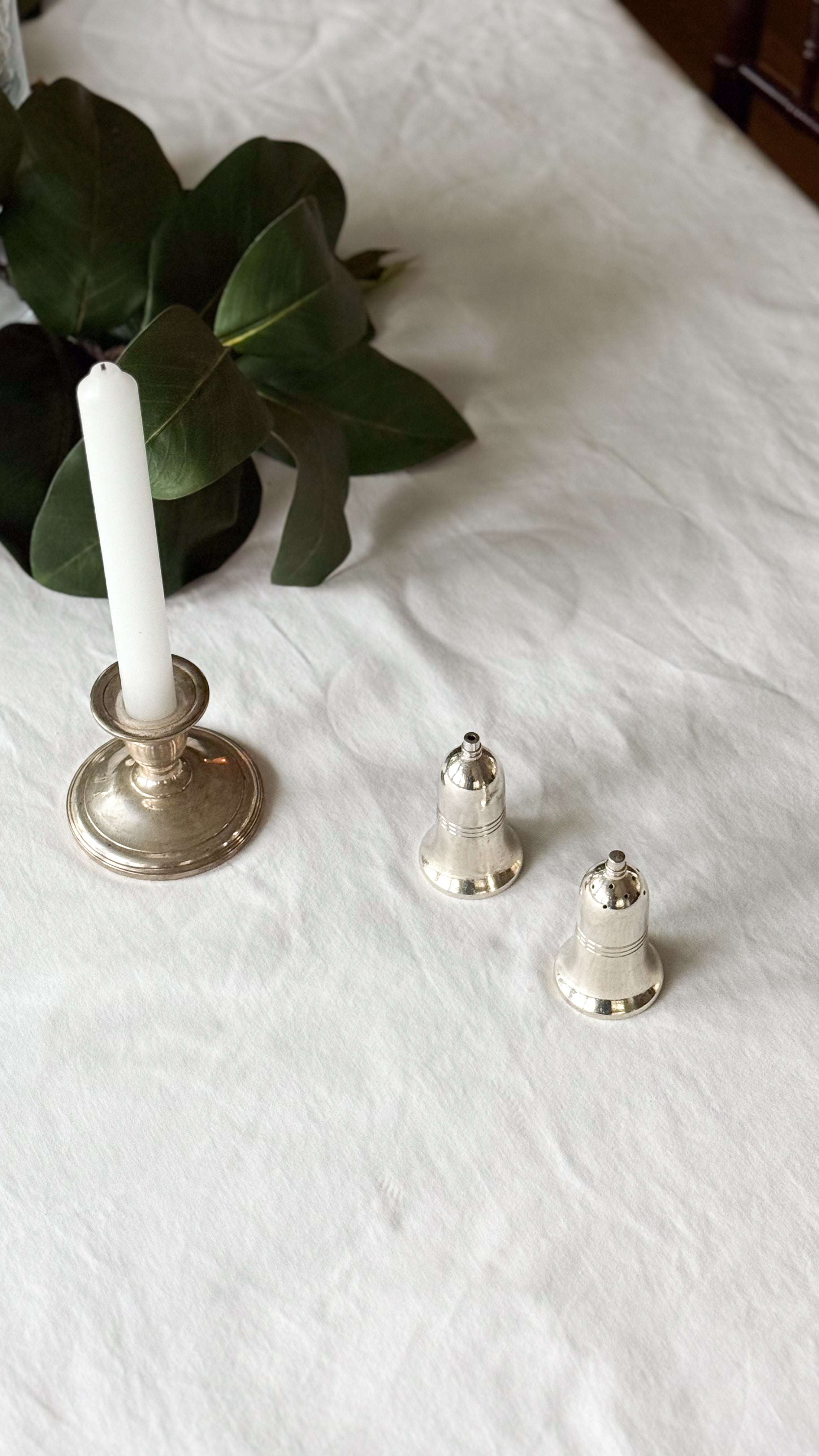 Vintage Silver English Art Deco S&P Shaker Set