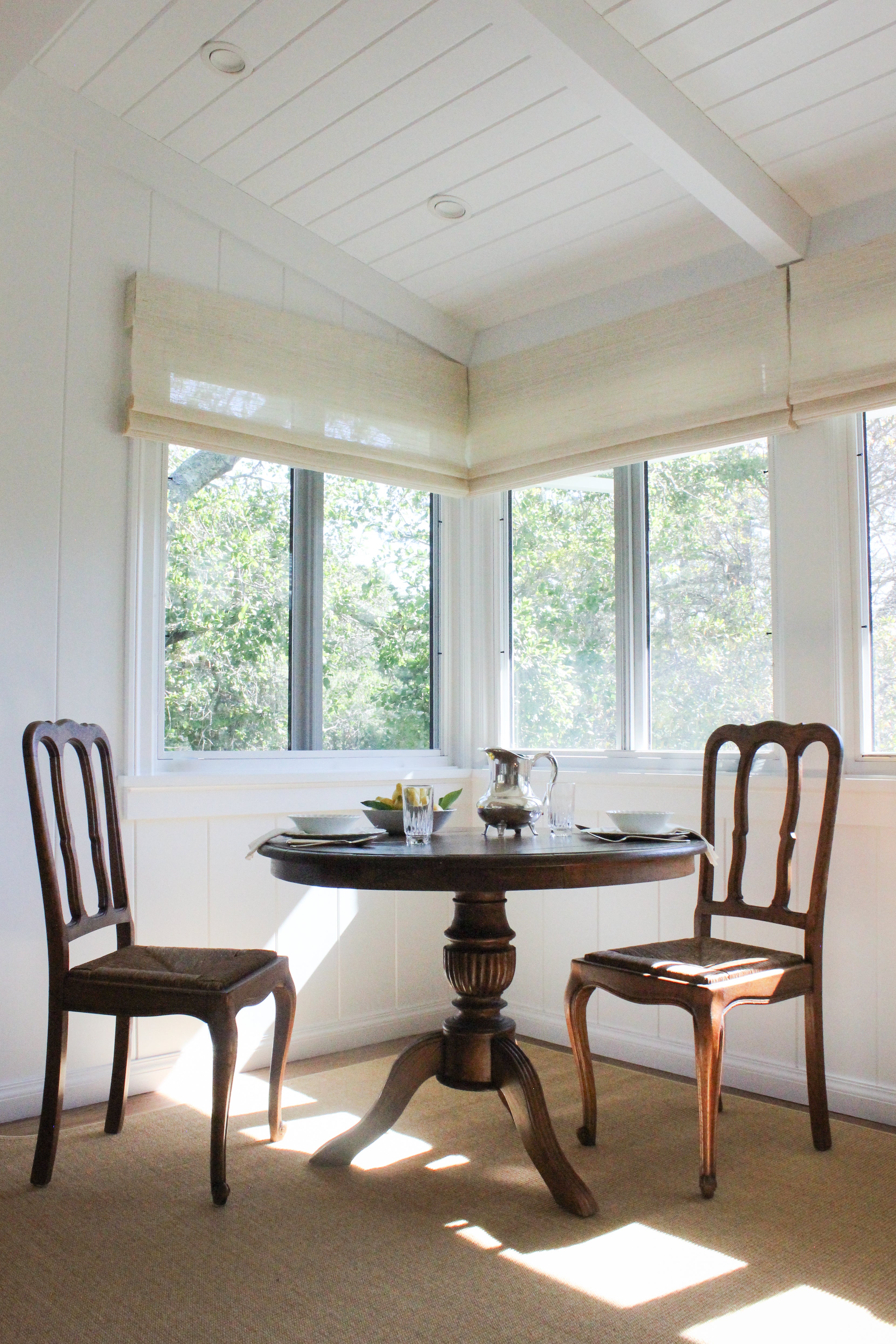 Pair of Antique French Oak Chairs with Rush Seat
