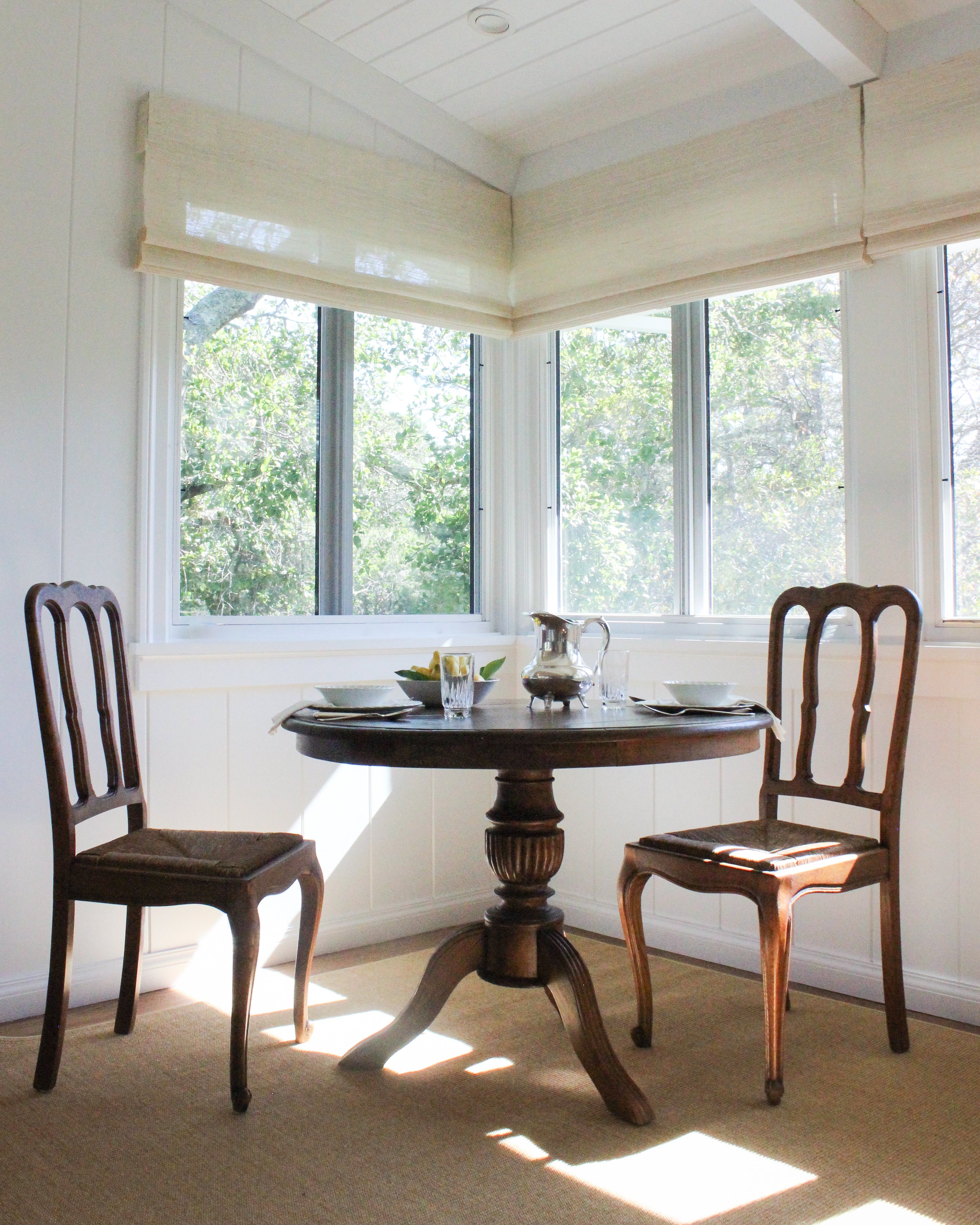 Pair of Antique French Oak Chairs with Rush Seat