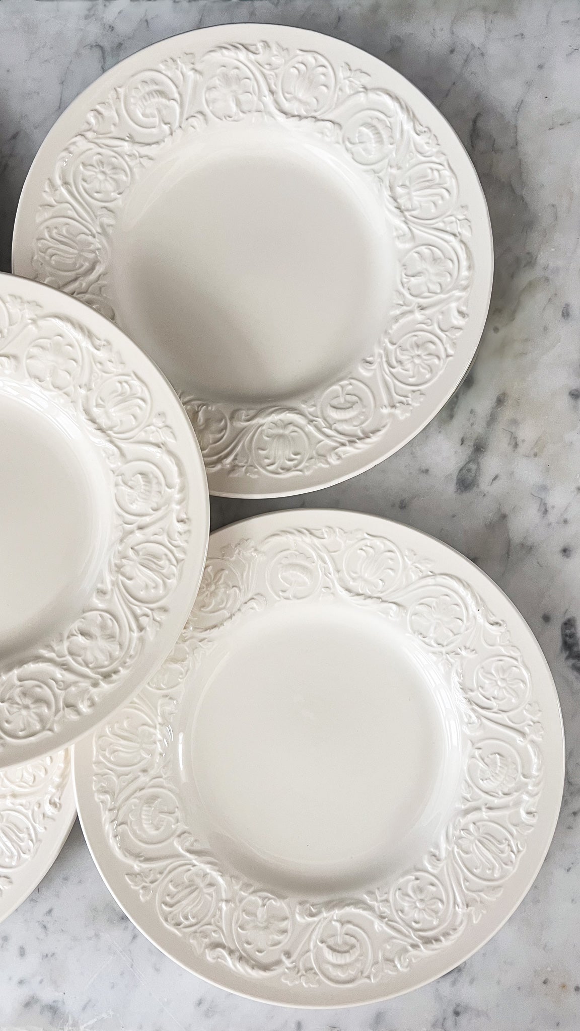 Vintage Embossed English Wedgwood Dinner Plate Set of 6