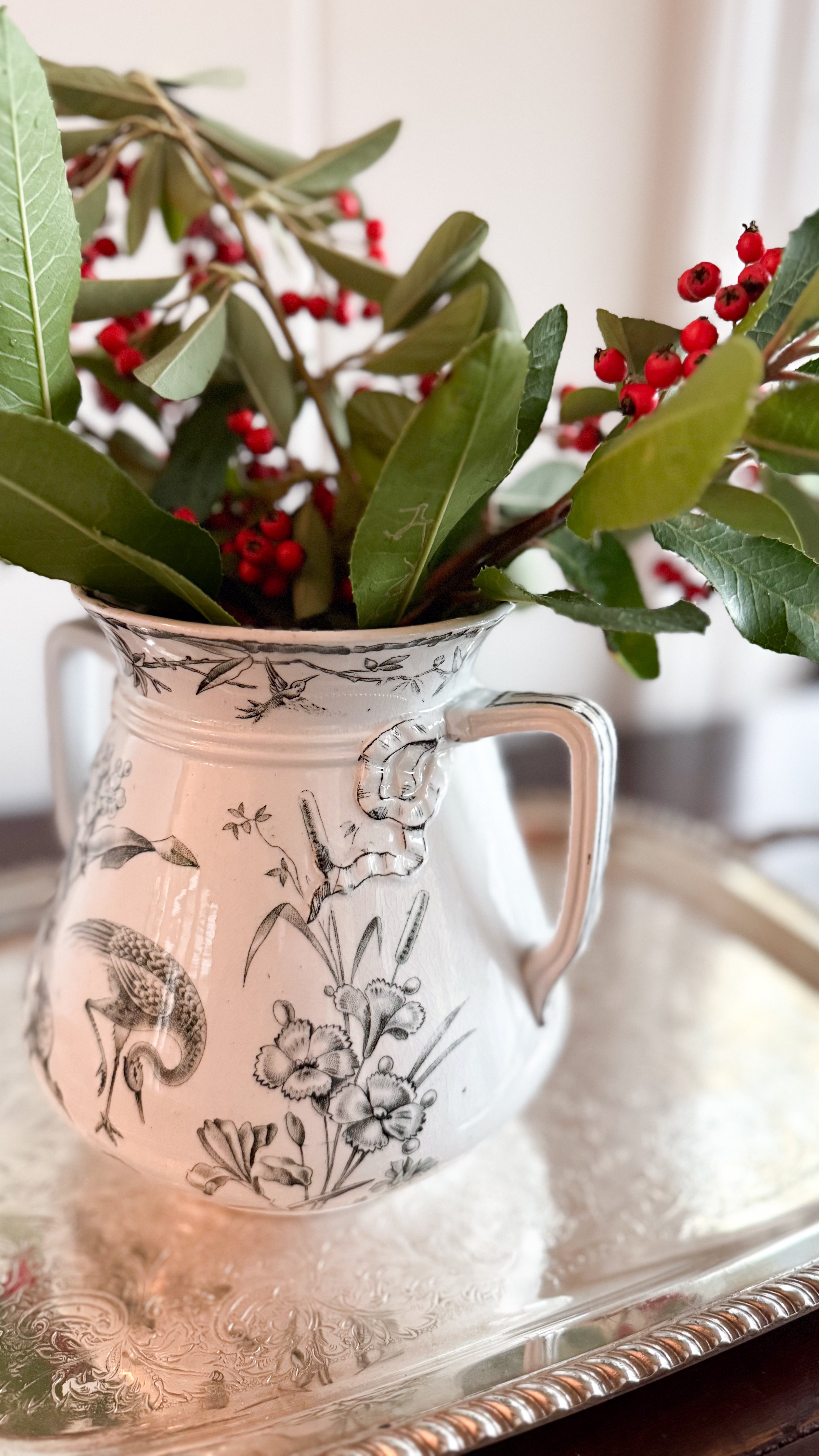 Antique English Transferware Sugar Bowl