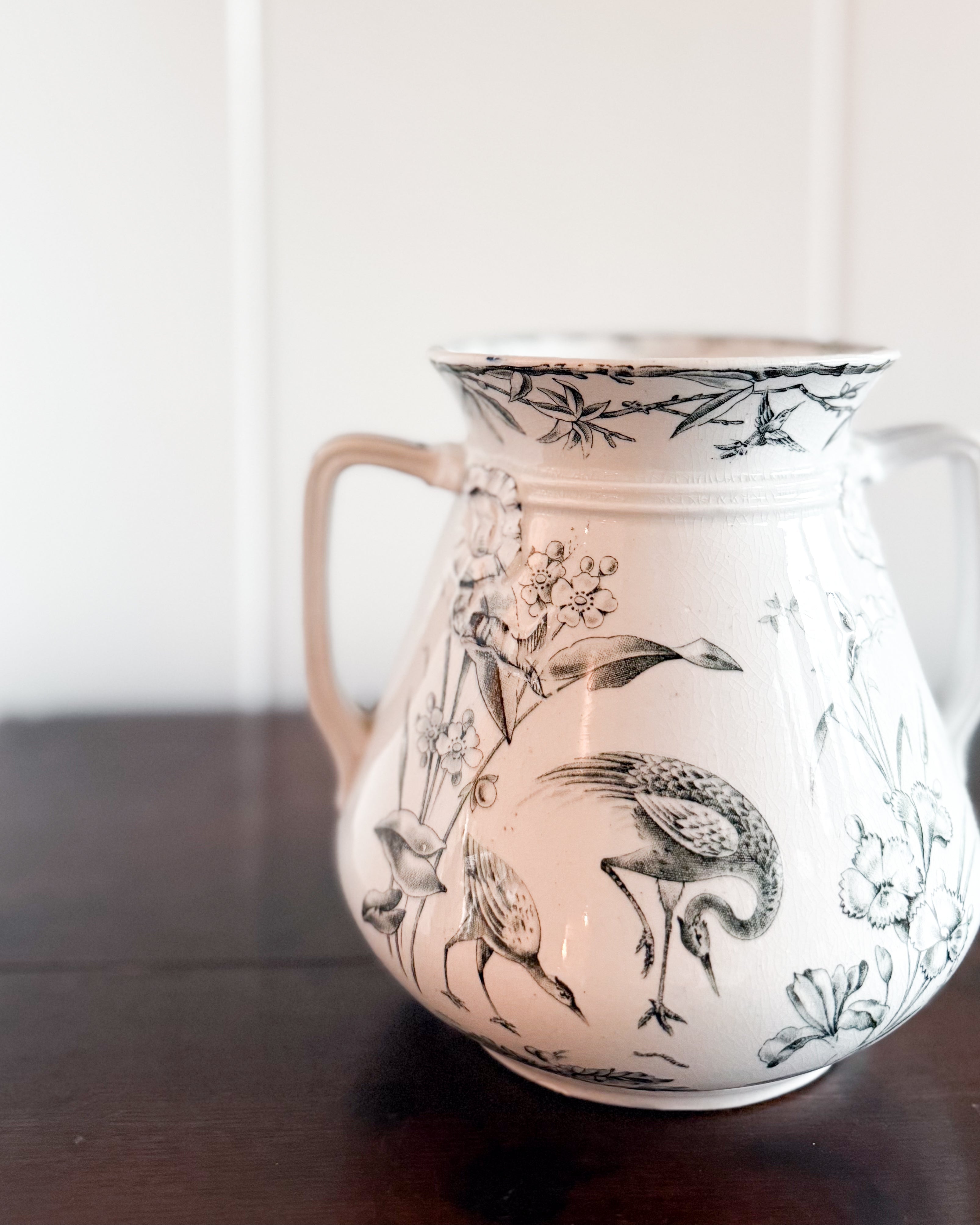 Antique English Transferware Sugar Bowl