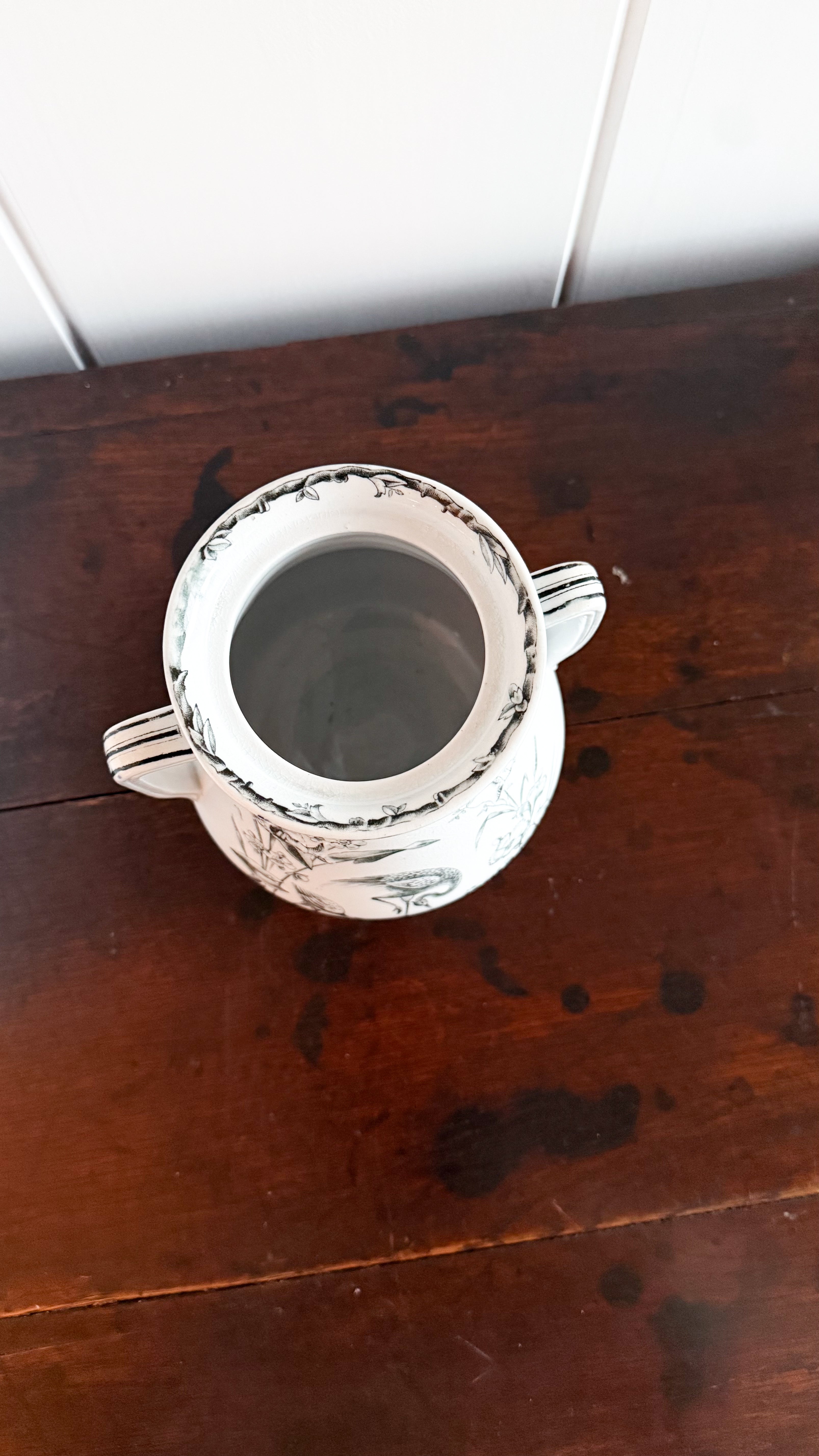 Antique English Transferware Sugar Bowl