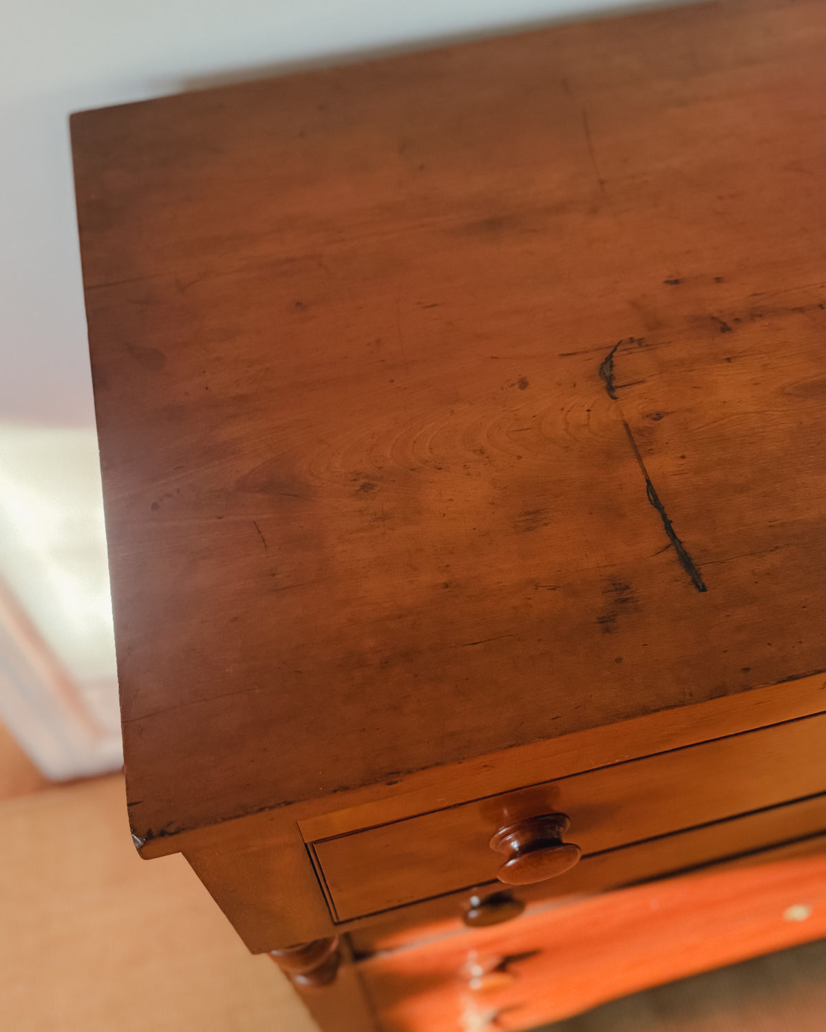Antique American Fruitwood Chest of Drawers, c. 1830