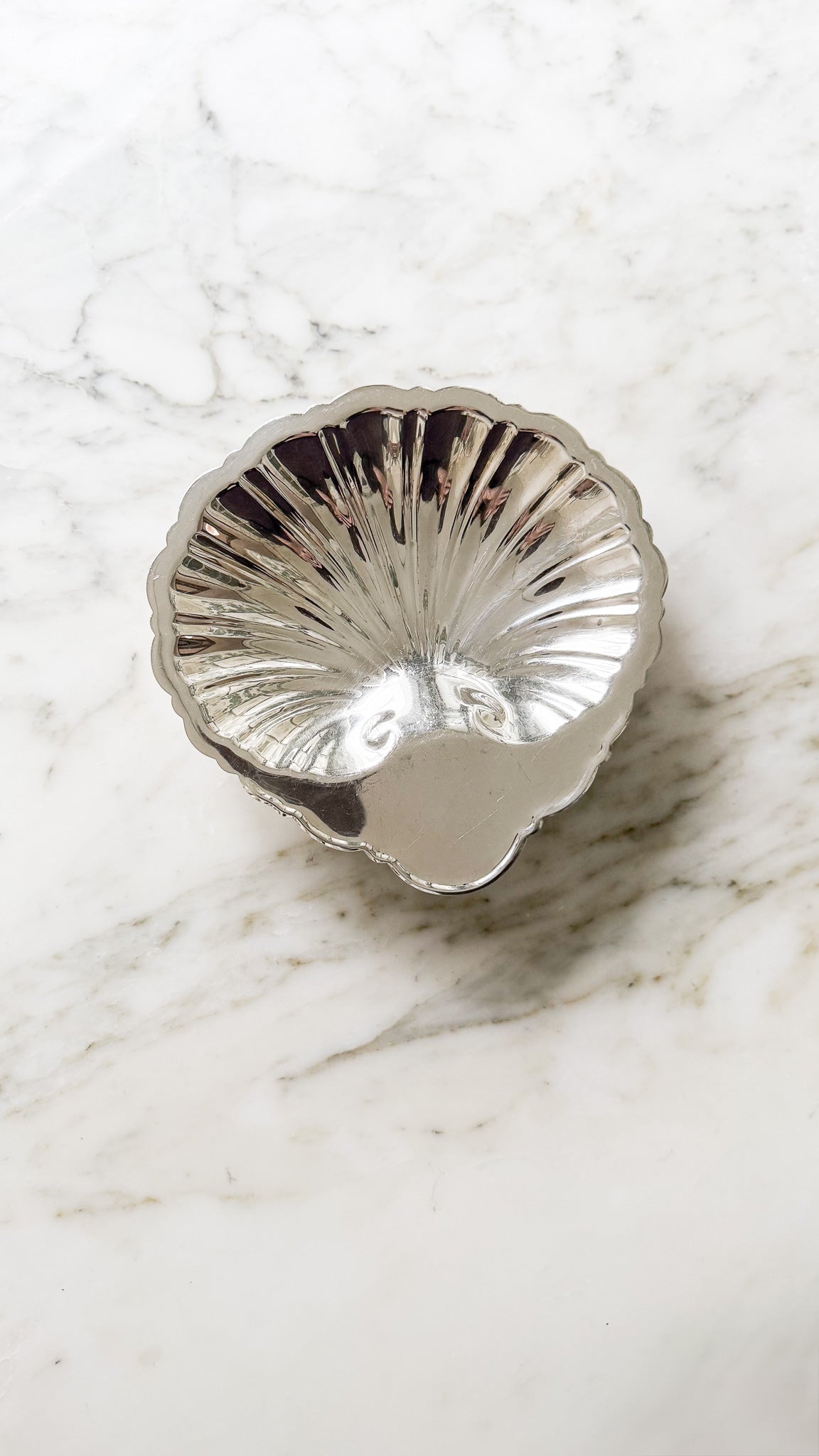 Vintage Small Silver Shell Dish