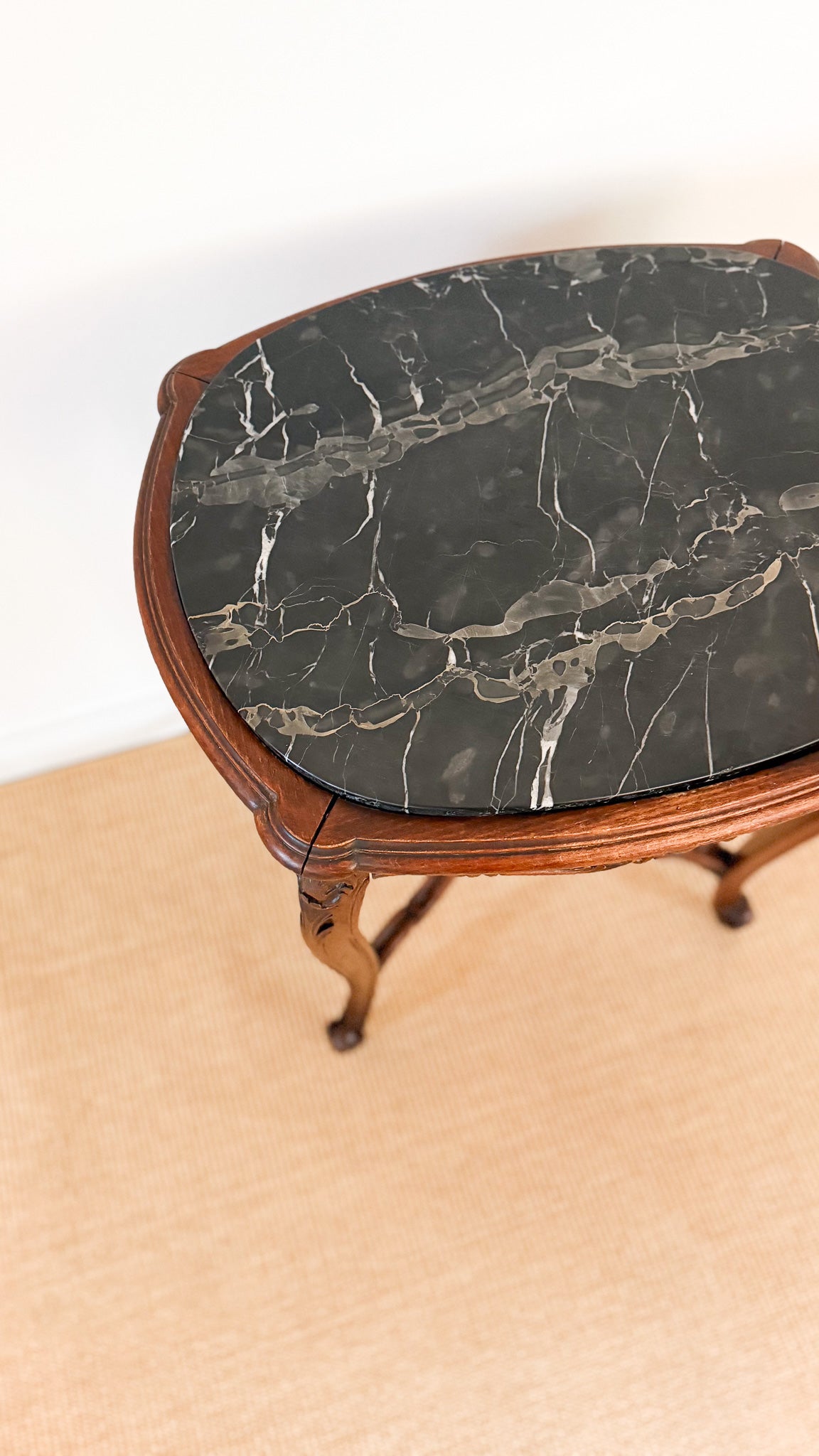Antique 1920's French Marble Side Table