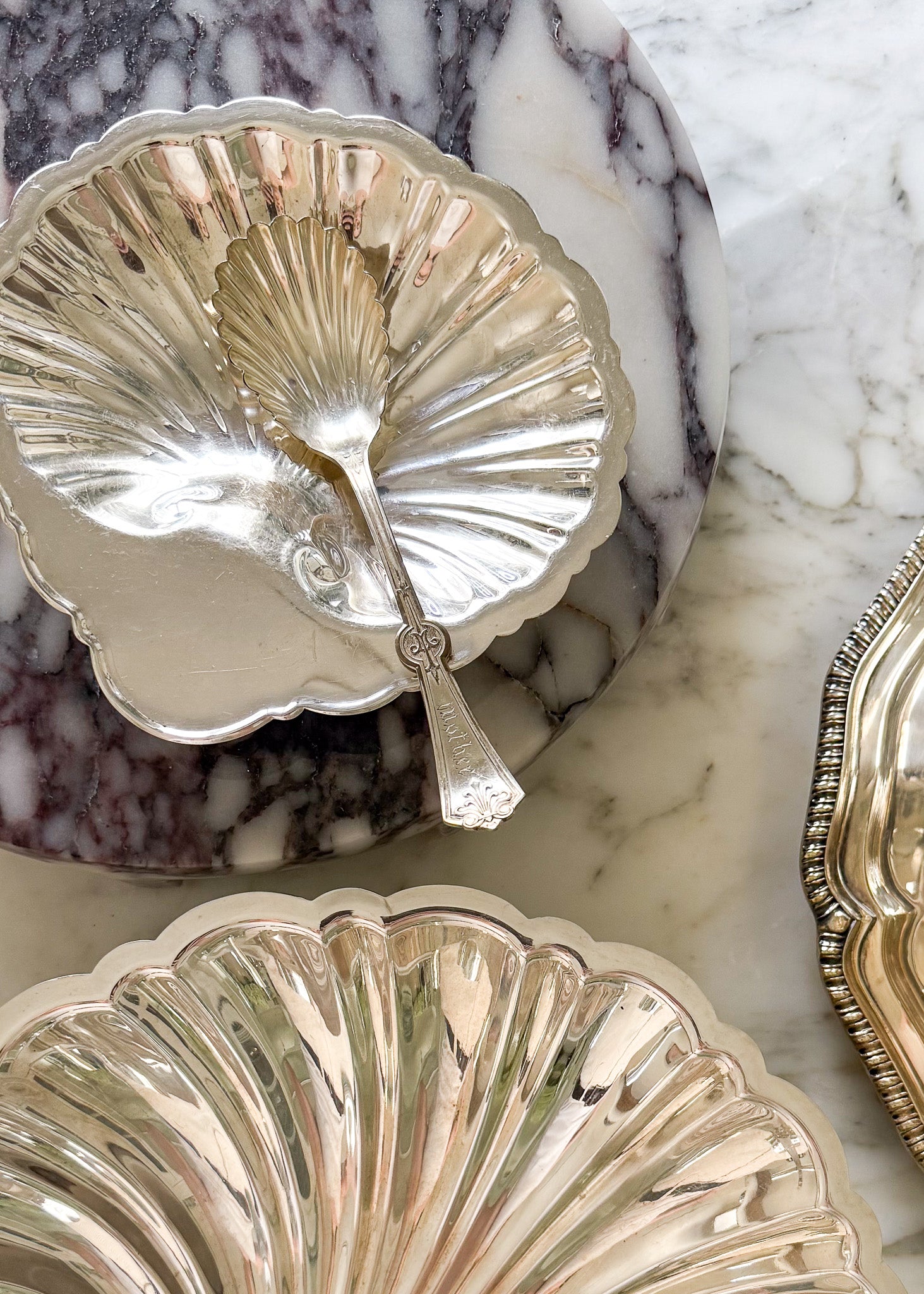 Vintage Small Silver Shell Dish