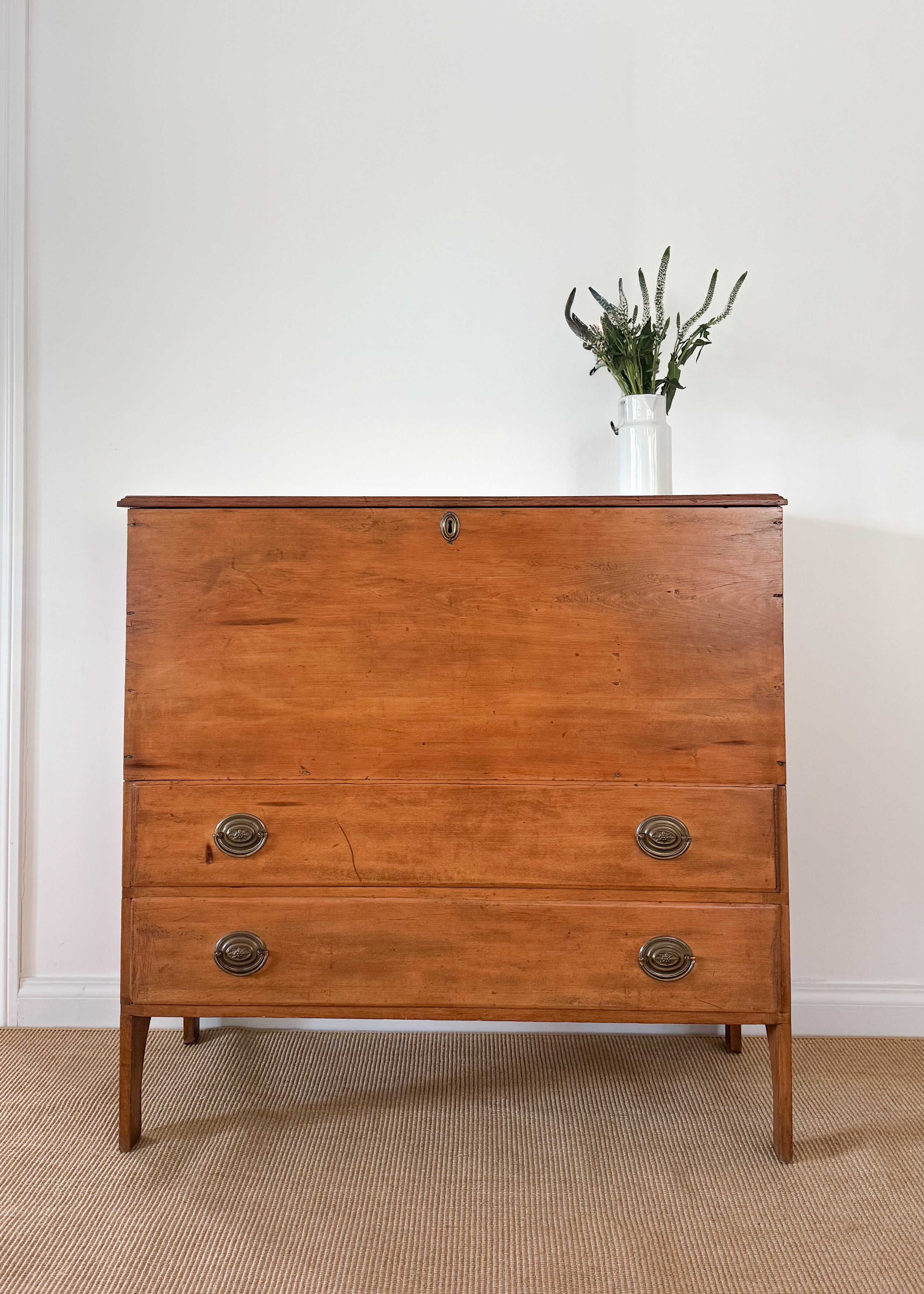 18th C. Early American Pine Mule Chest