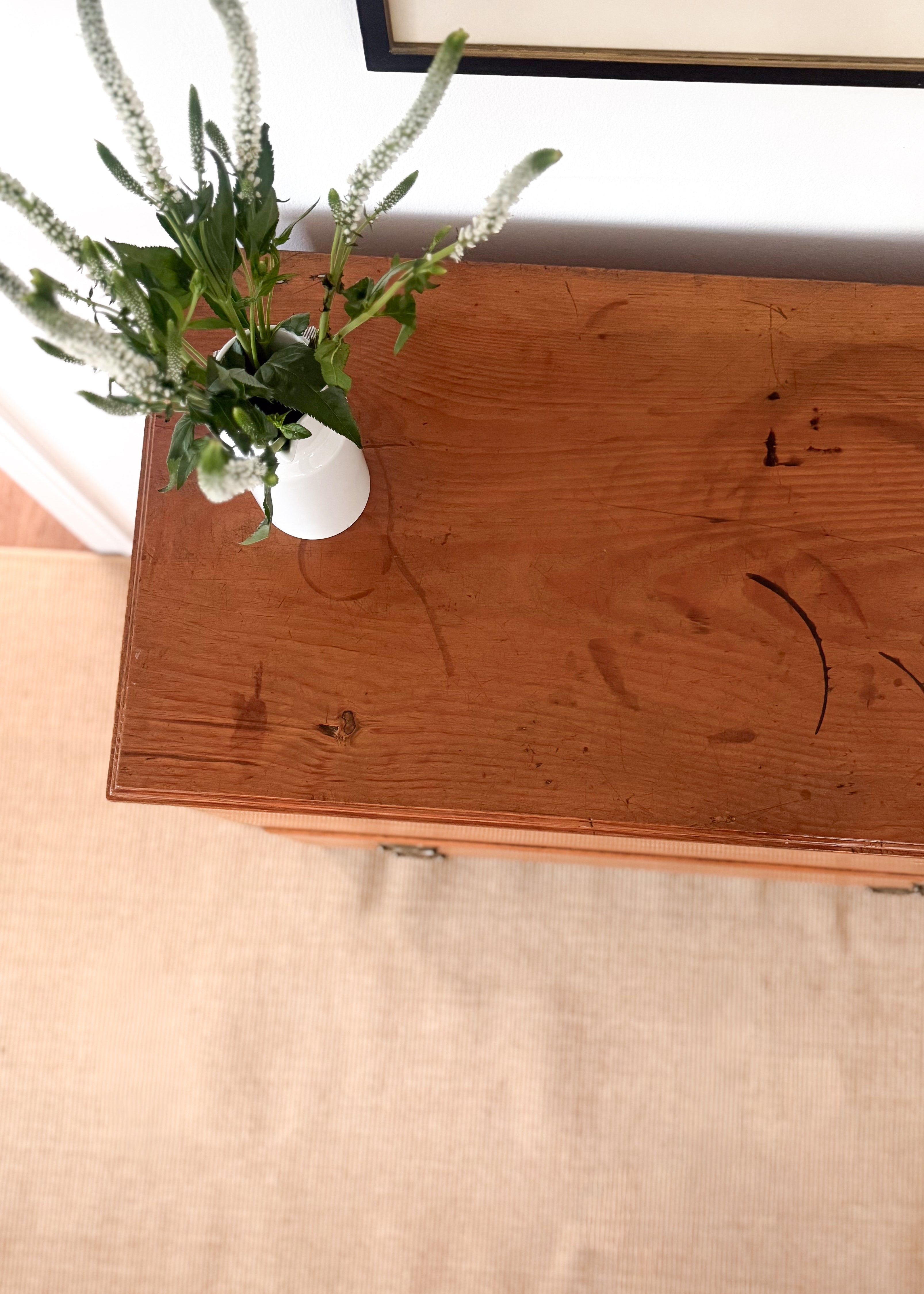 18th C. Early American Pine Mule Chest