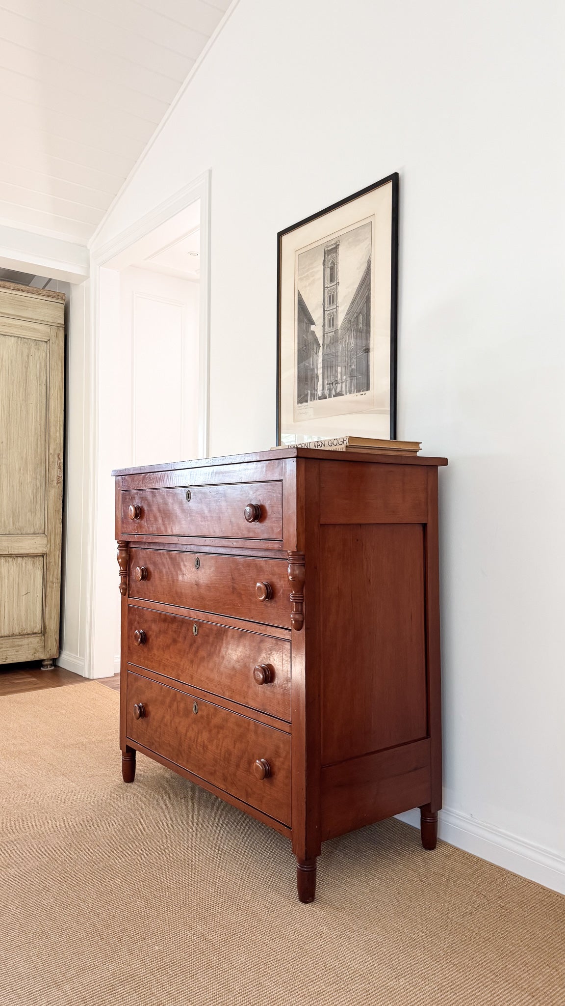 Antique Fruitwood Empire Chest of Drawers