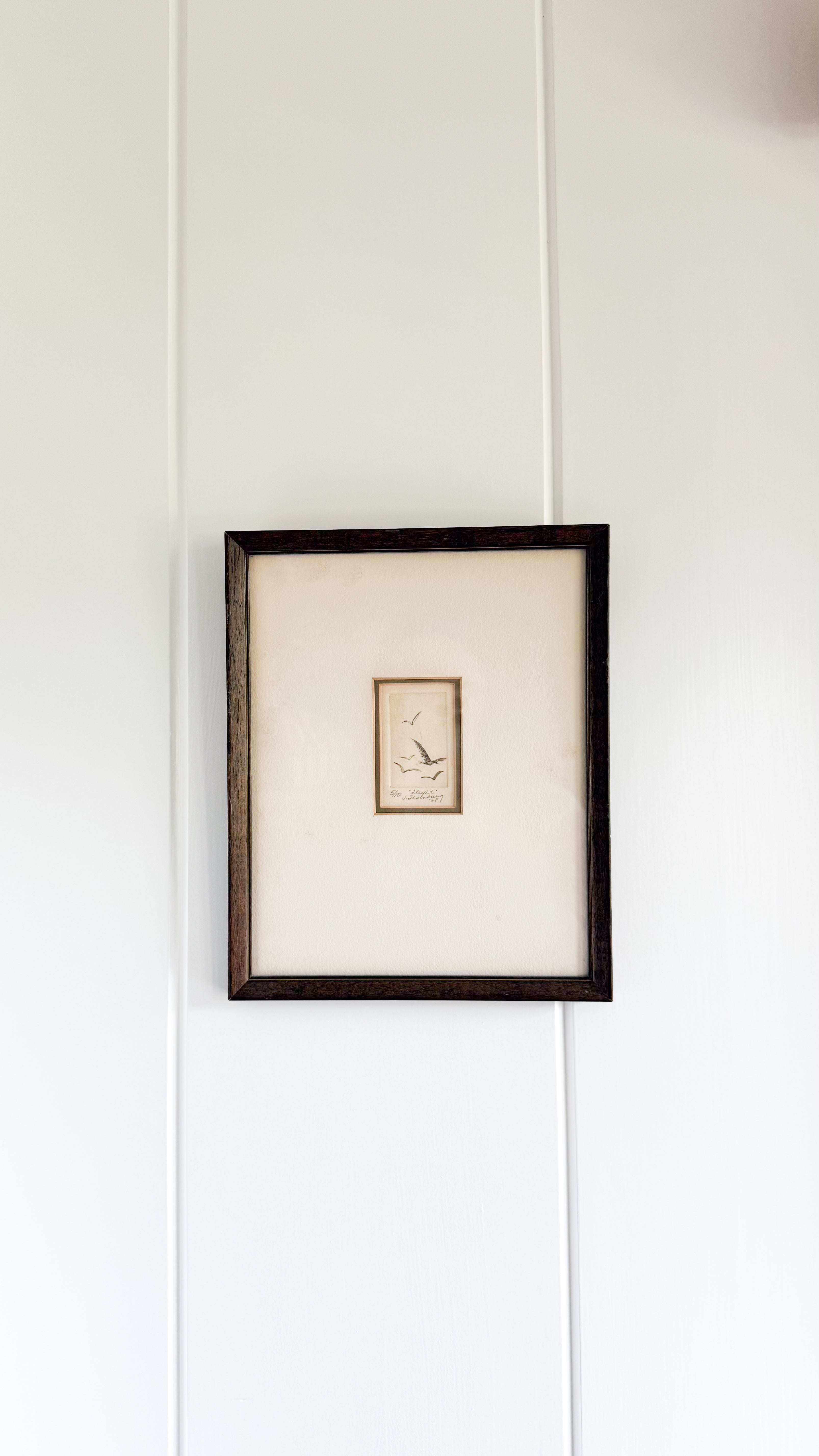 Signed Vintage Flock Etching