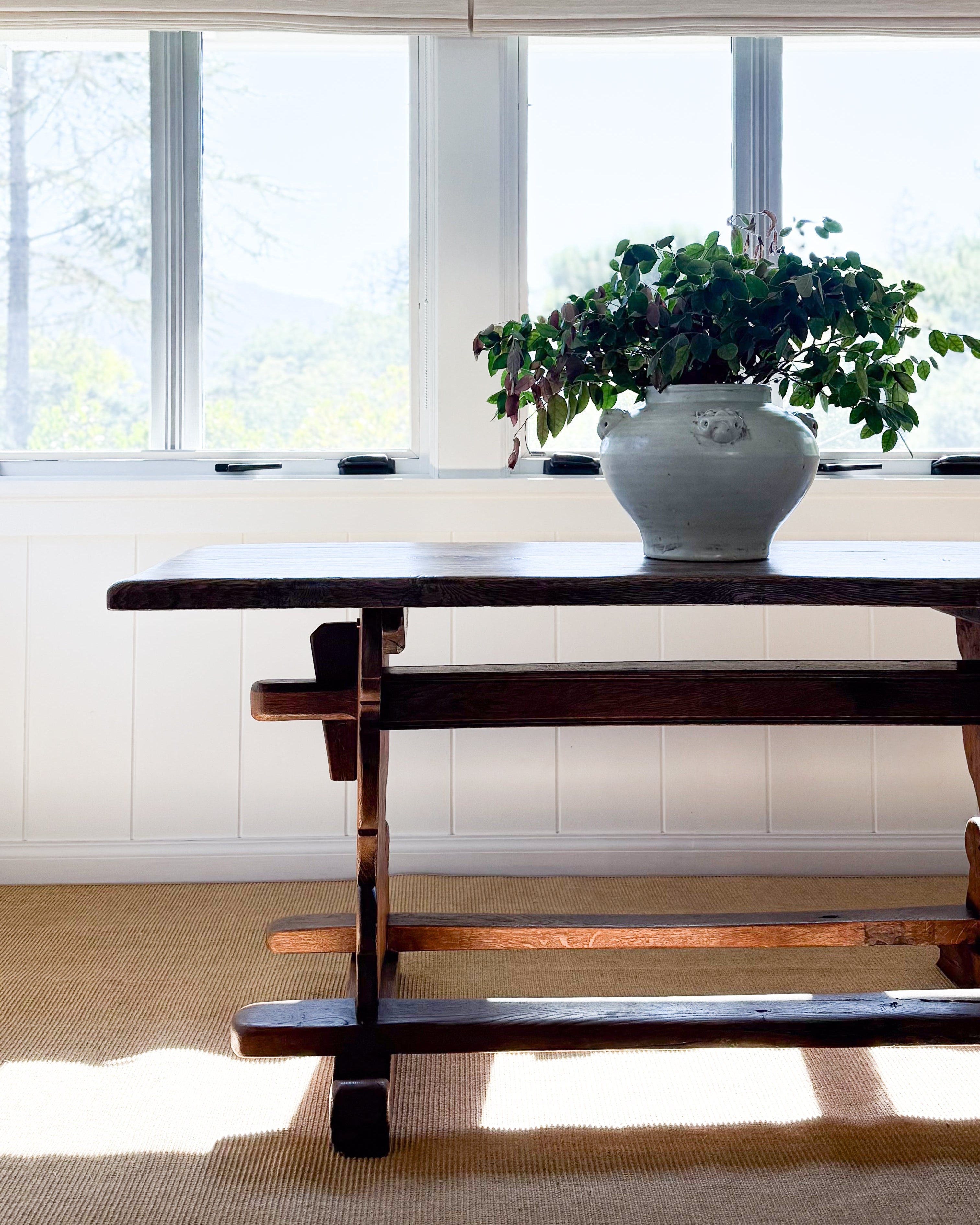 Antique European Trestle Dining Table