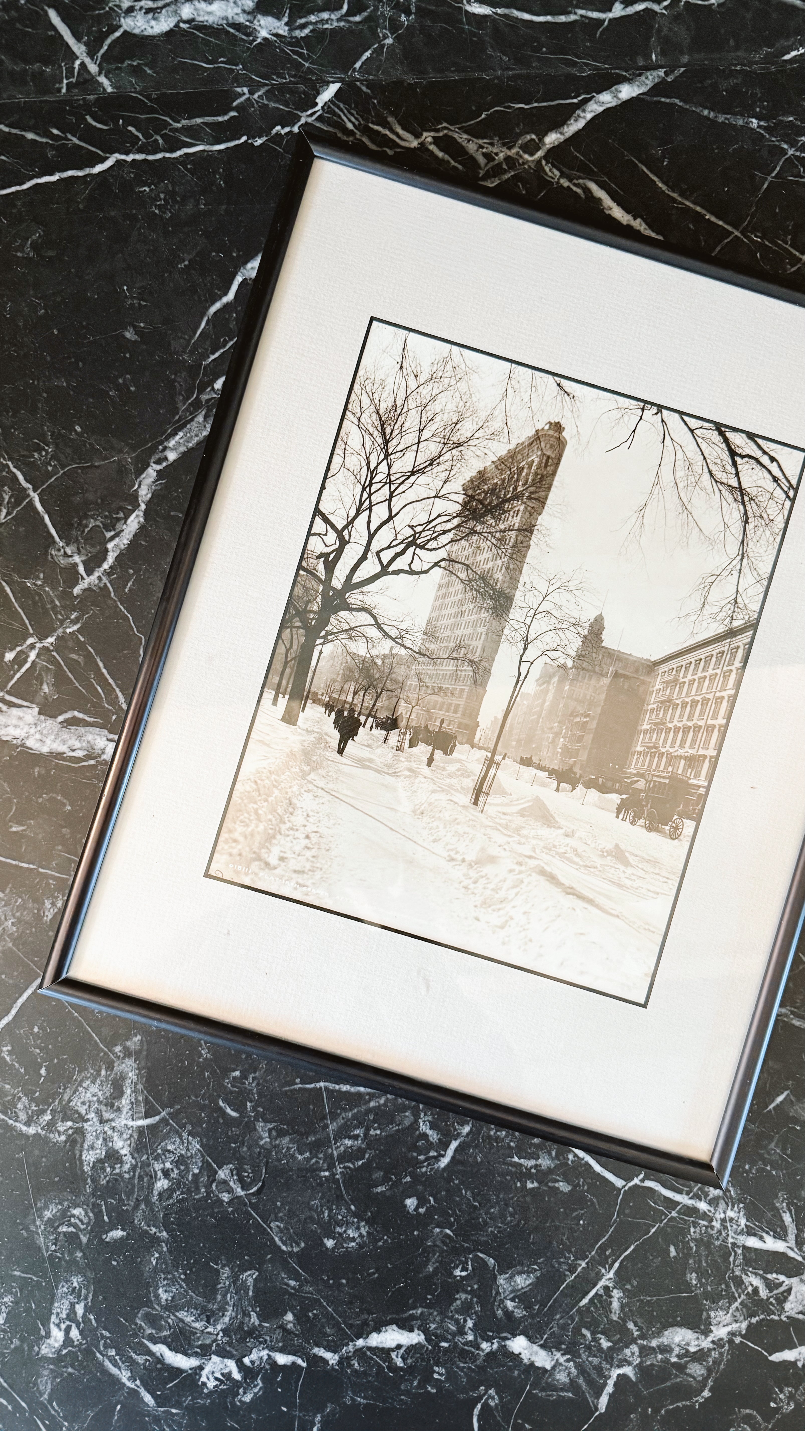 Vintage Framed 1904 Photograph of Flatiron Building, New York