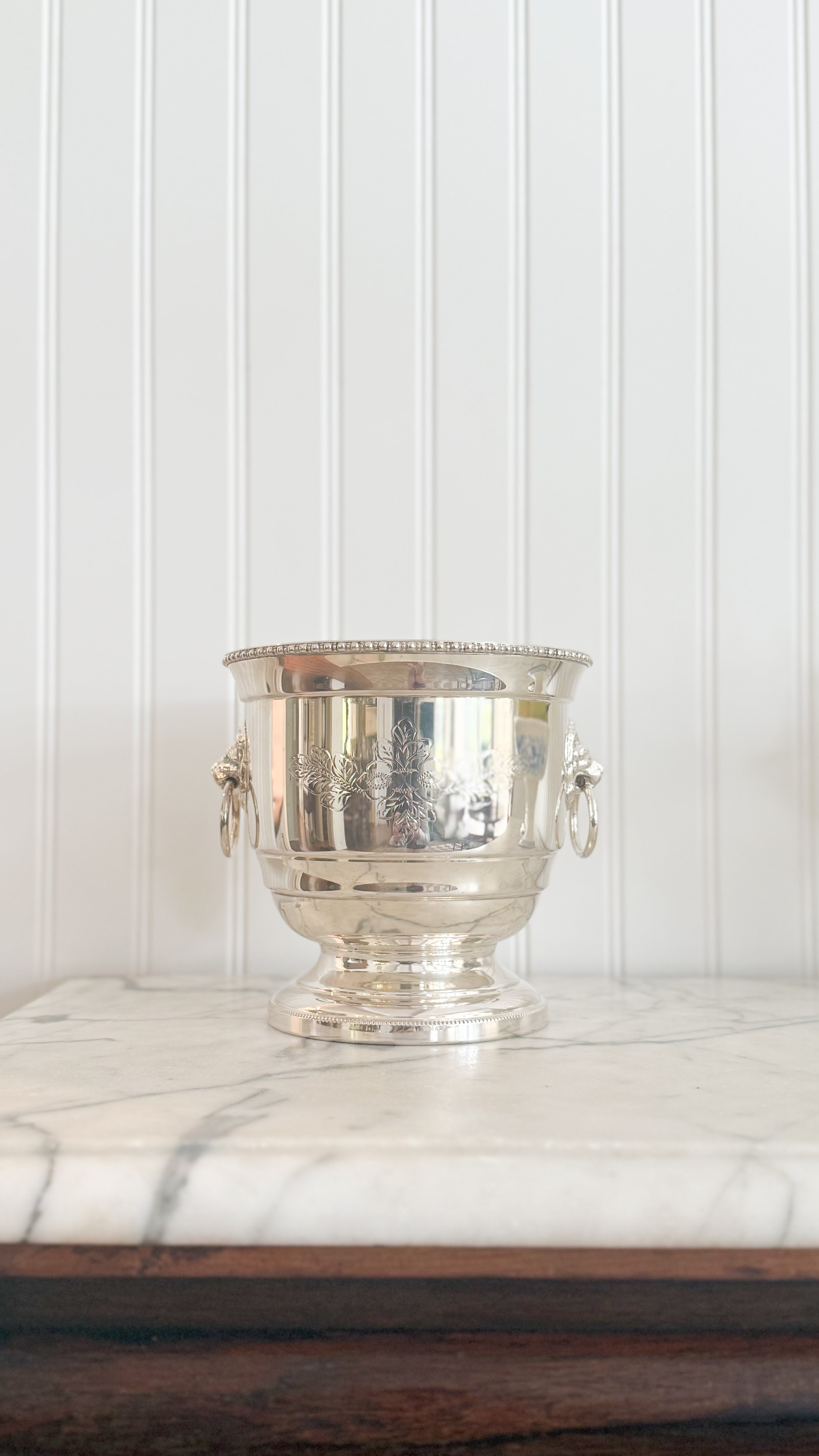 Vintage English Silver Lion Ice Bucket