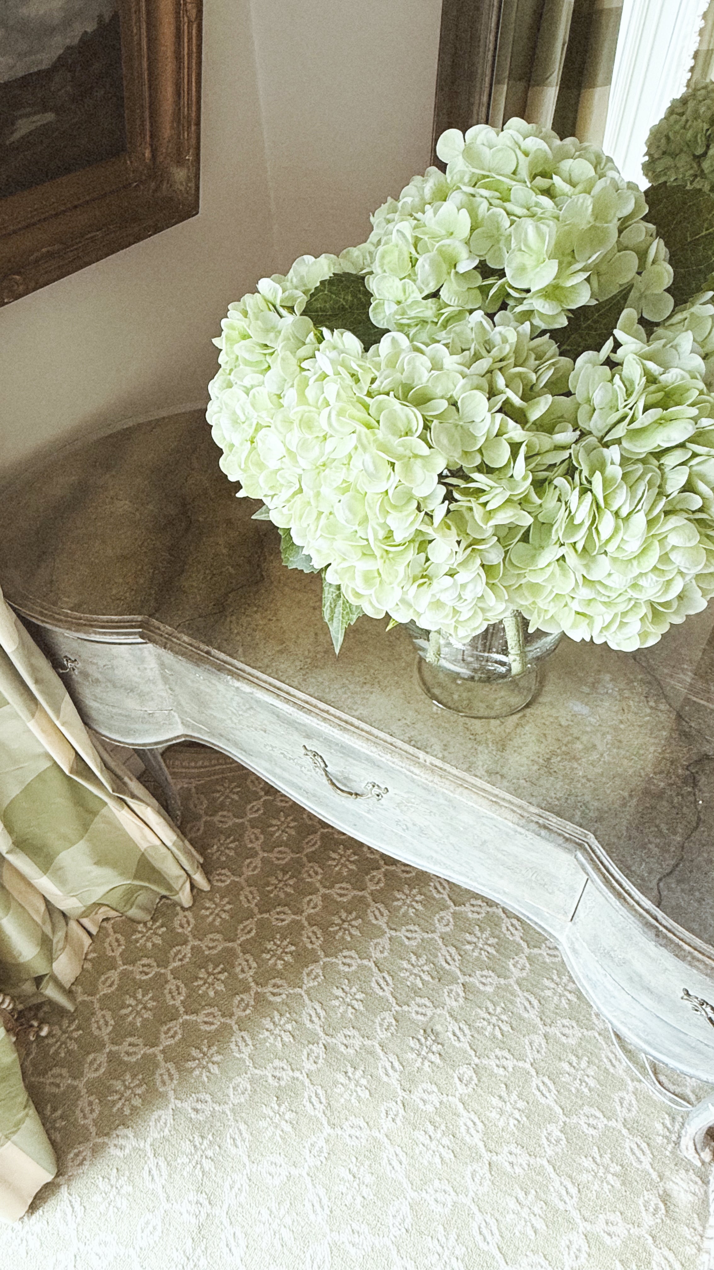 Green Luxe Faux Hydrangea Stem