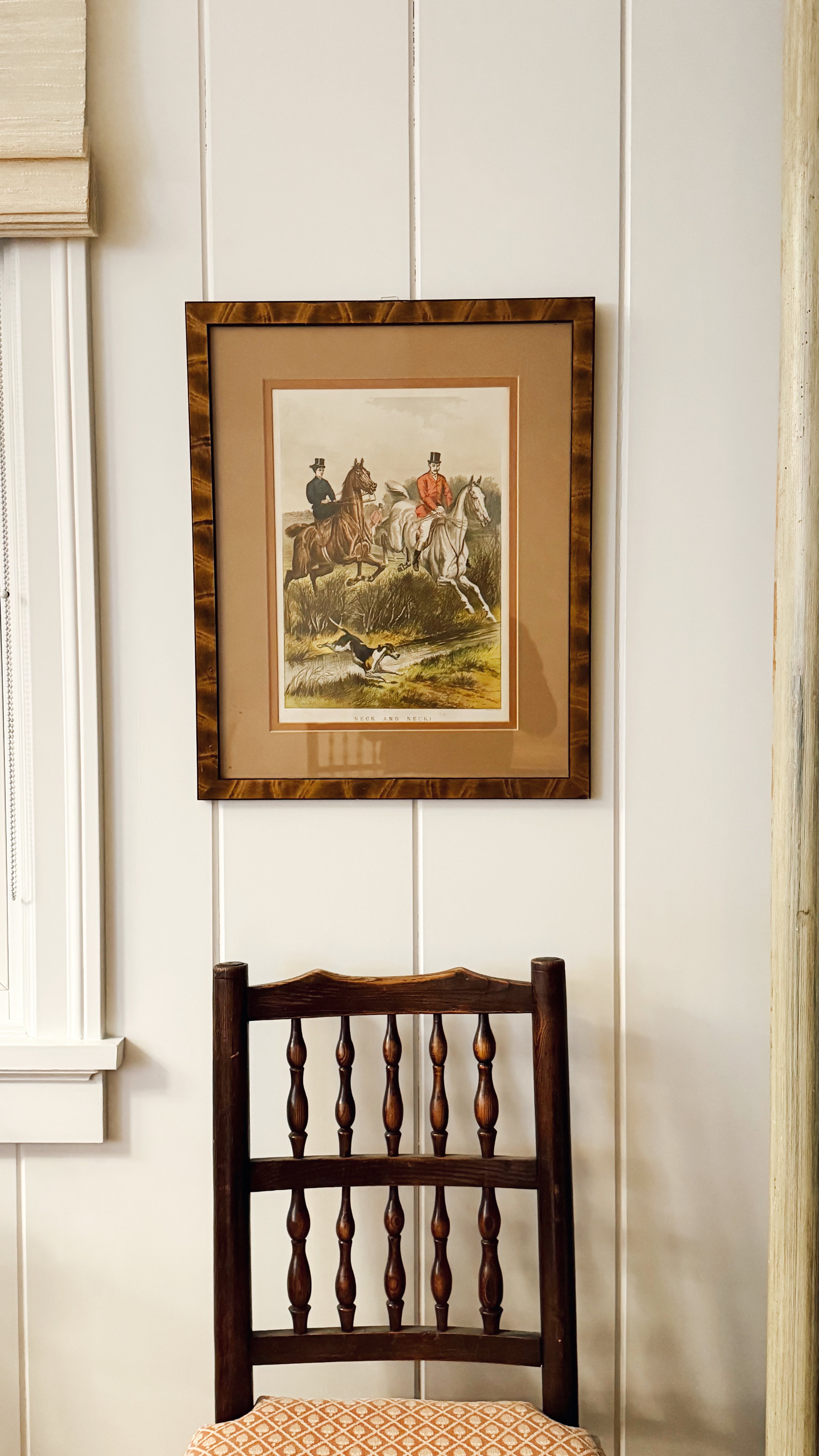 Antique English Framed Hunting Scenes