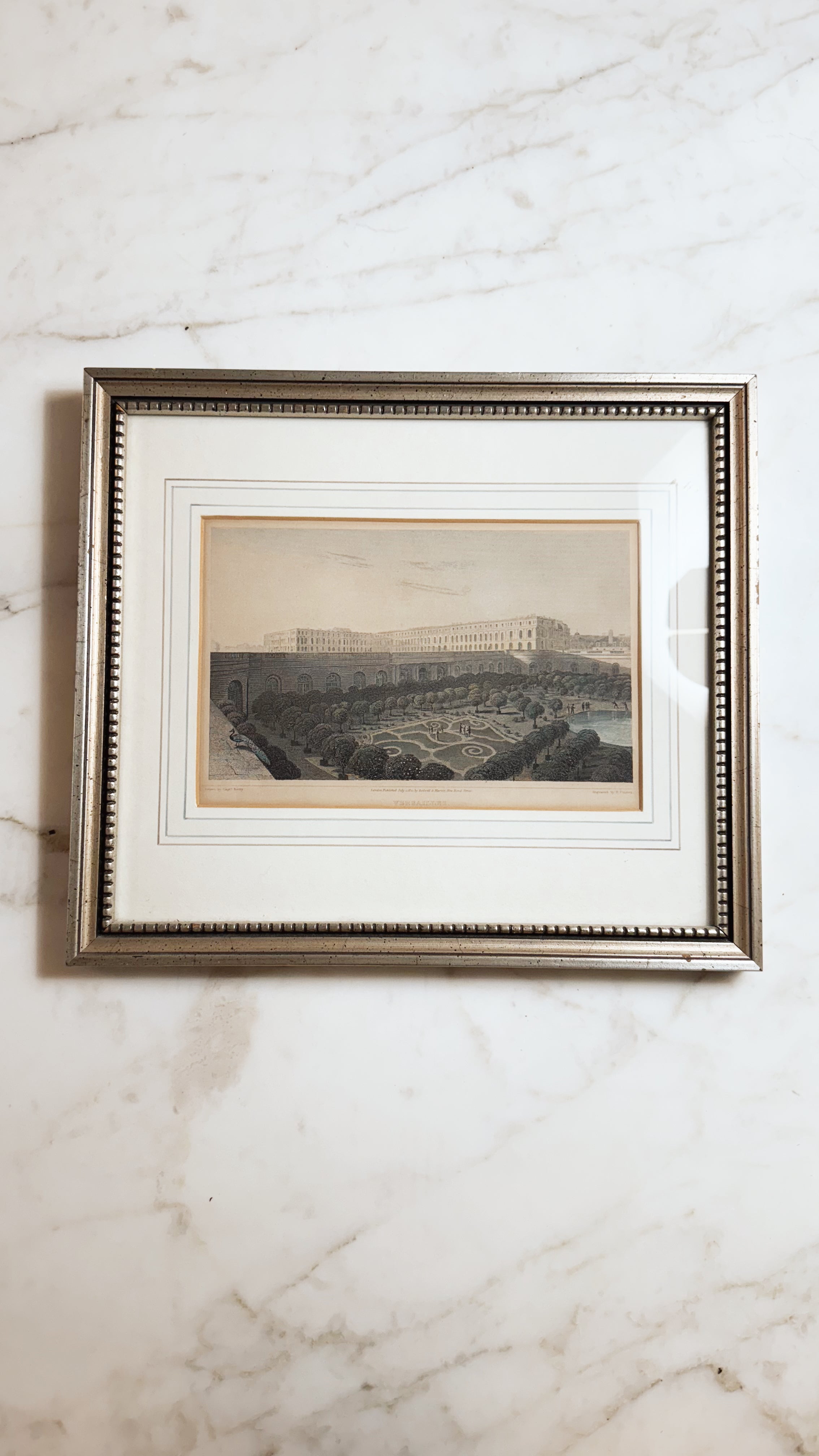 Antique English Engraving of Versailles