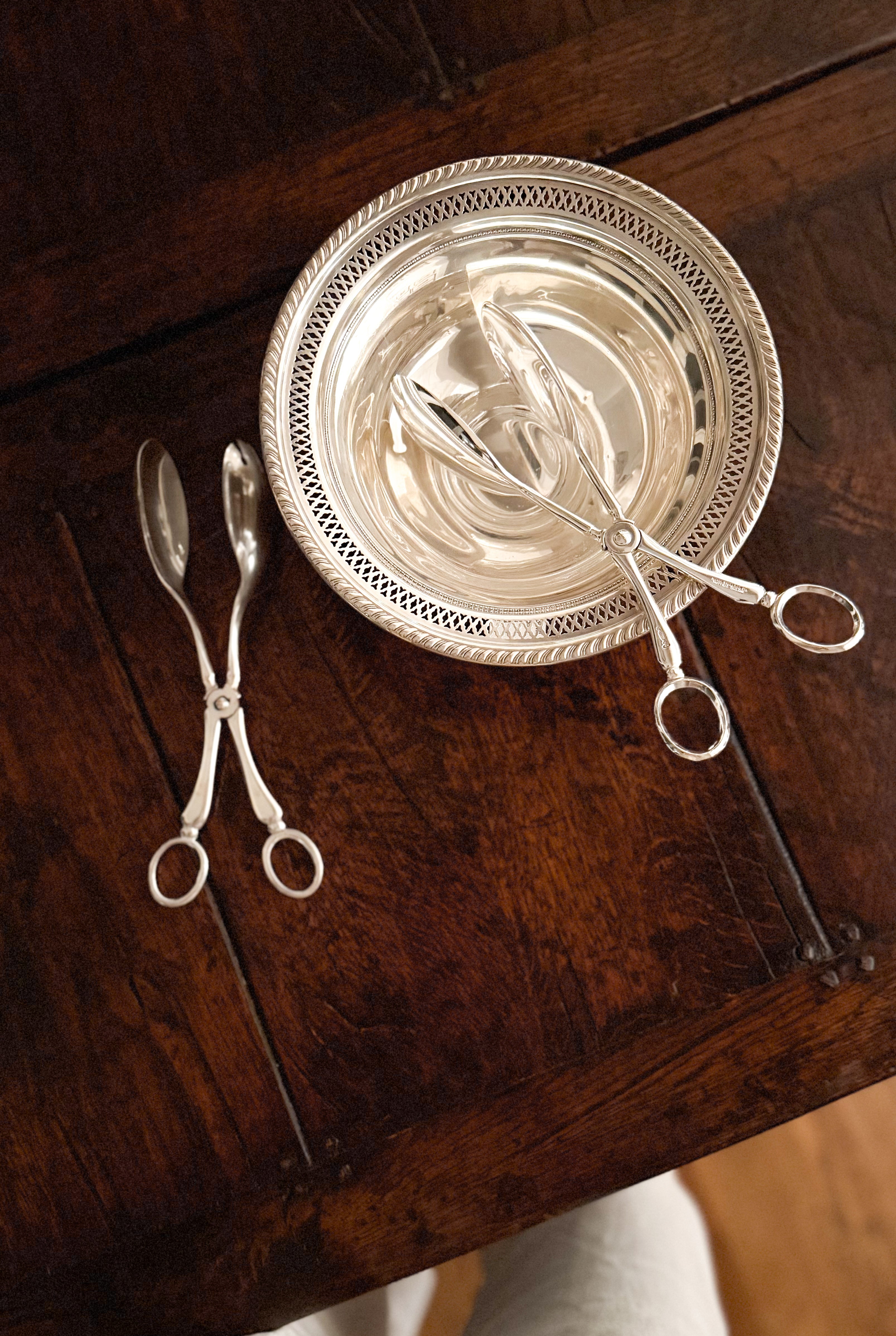 Vintage English Silver Serving Tongs