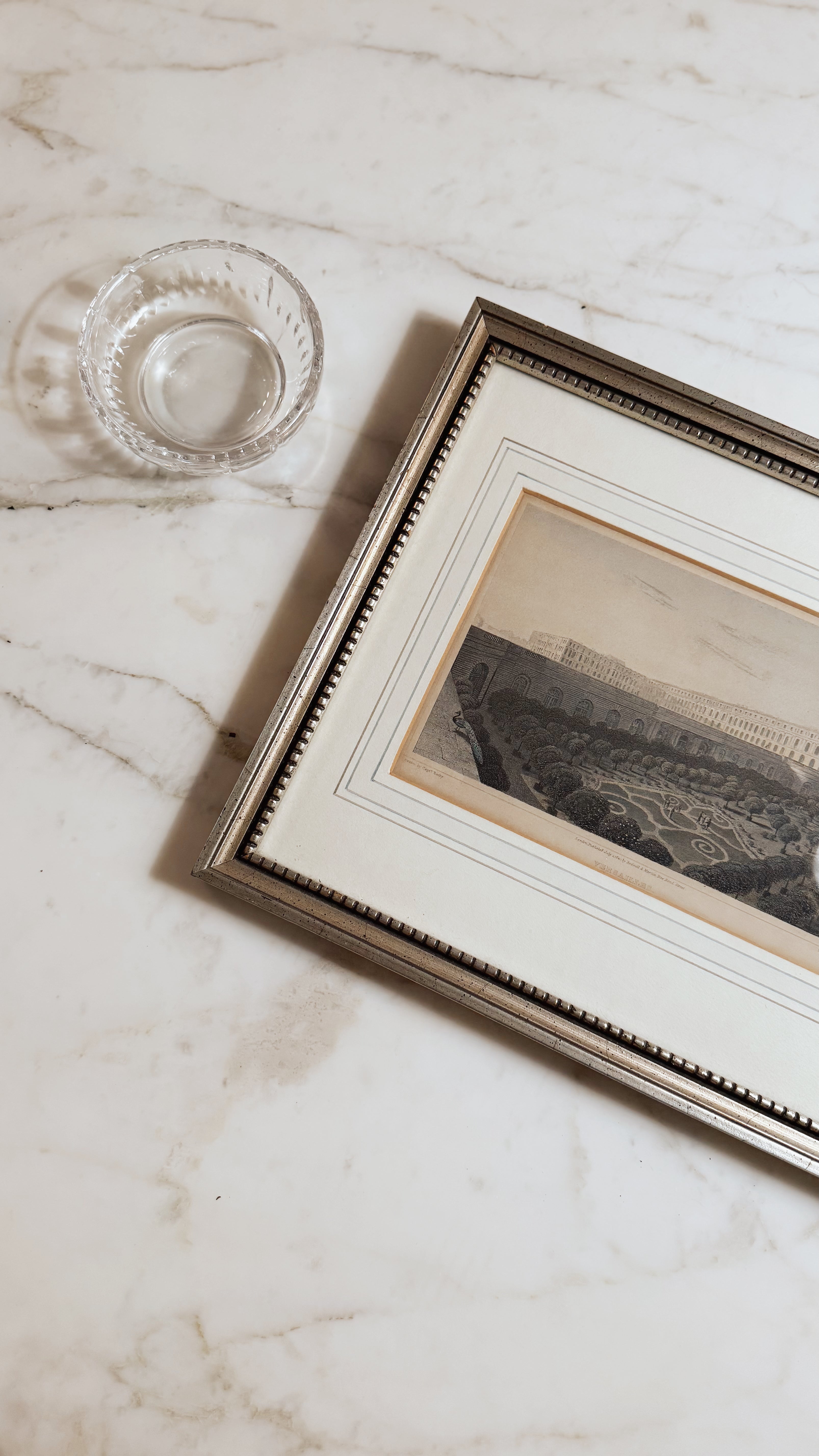 Antique English Engraving of Versailles