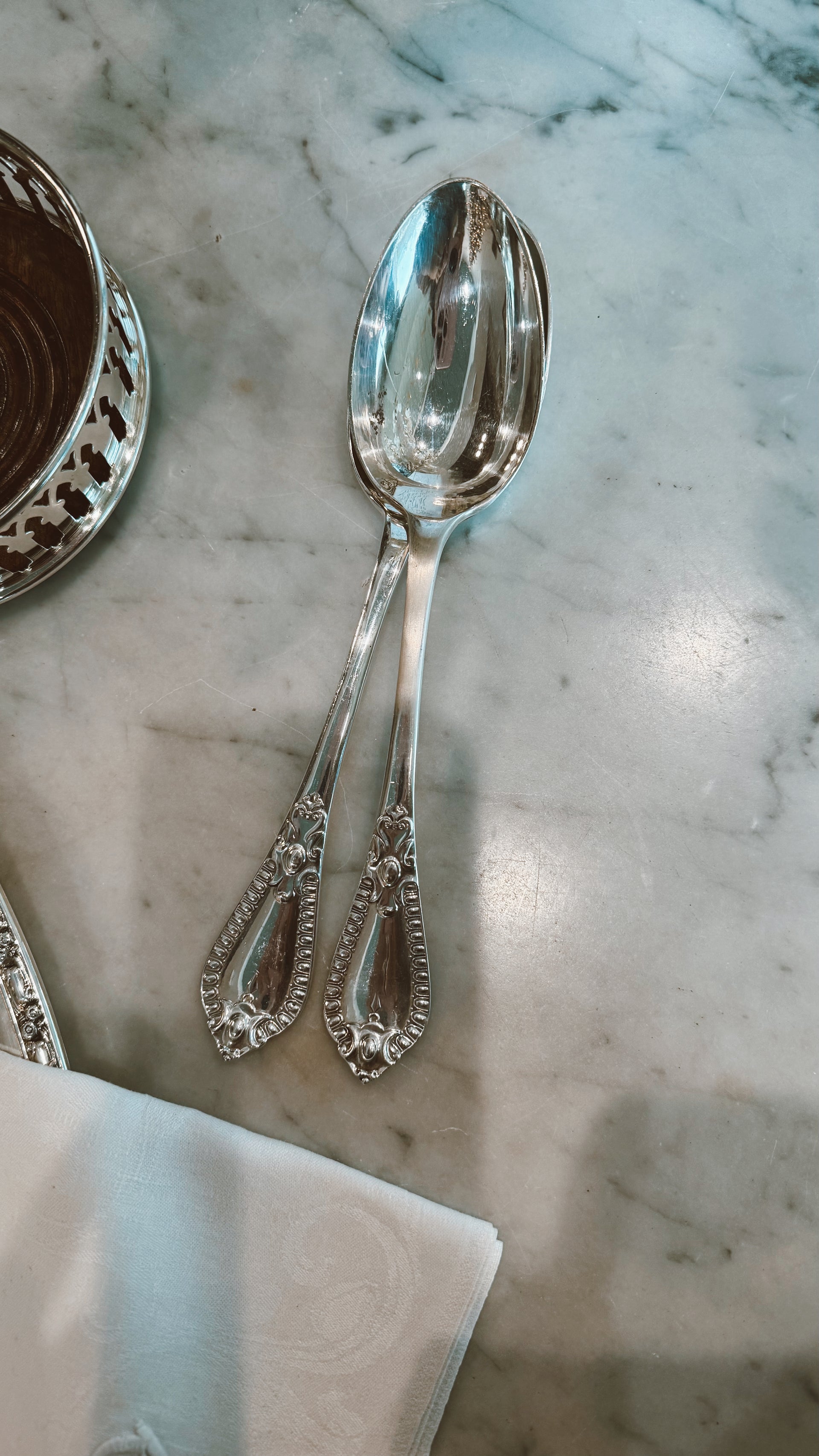 Victorian English Serving Spoon, Silver Plate