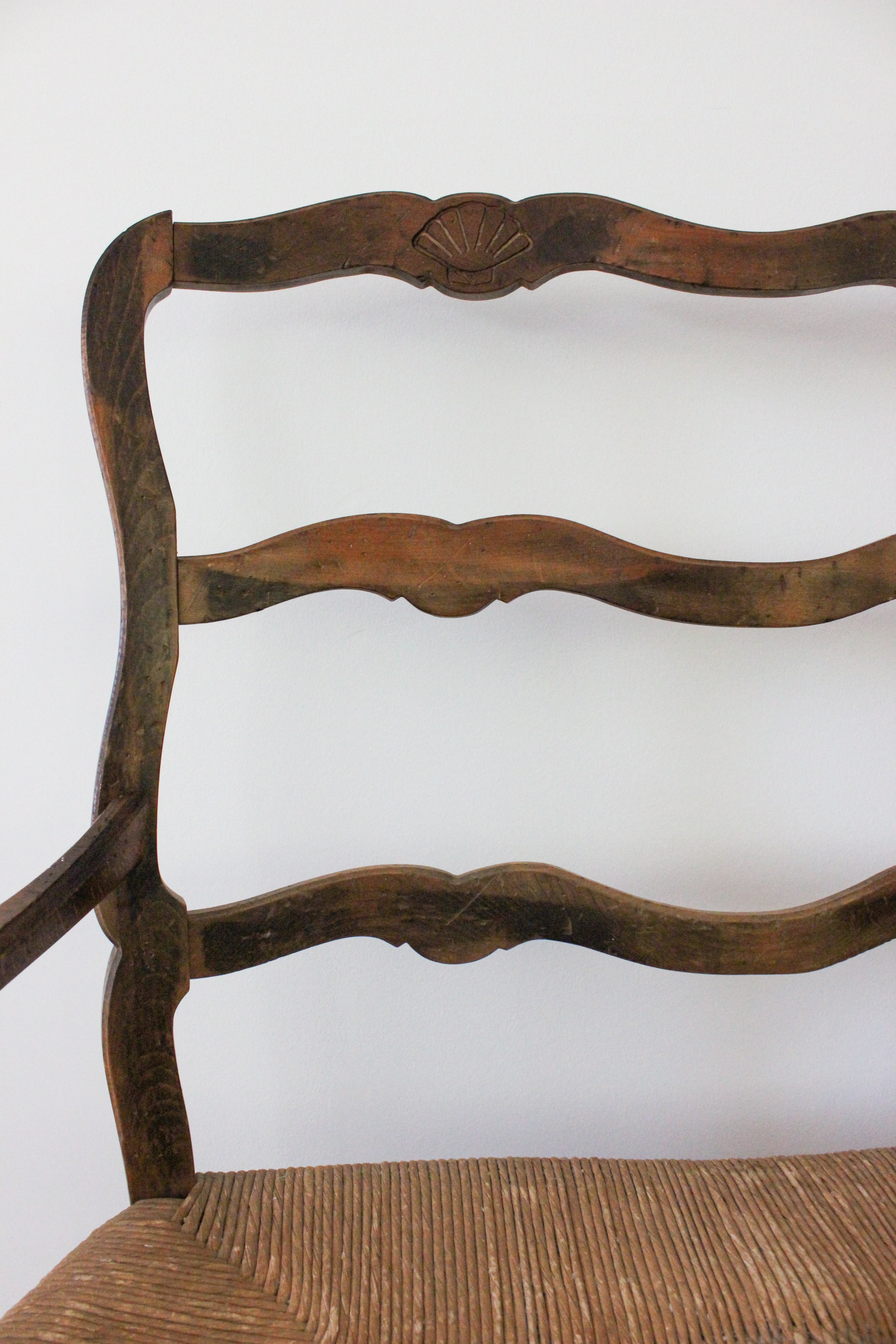 Early Vintage Italian Walnut Bench