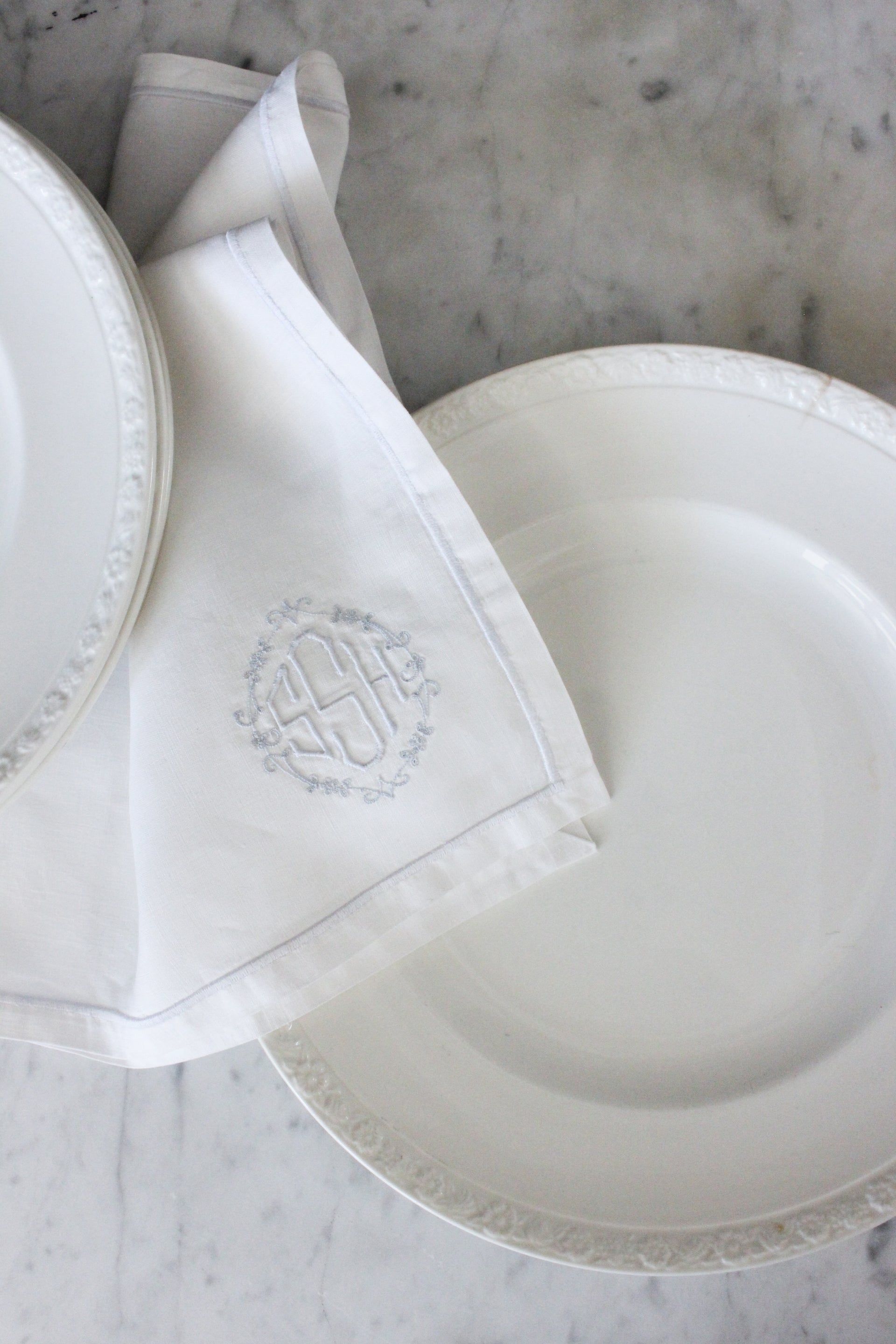 Vintage Embroidered Linen Placemats