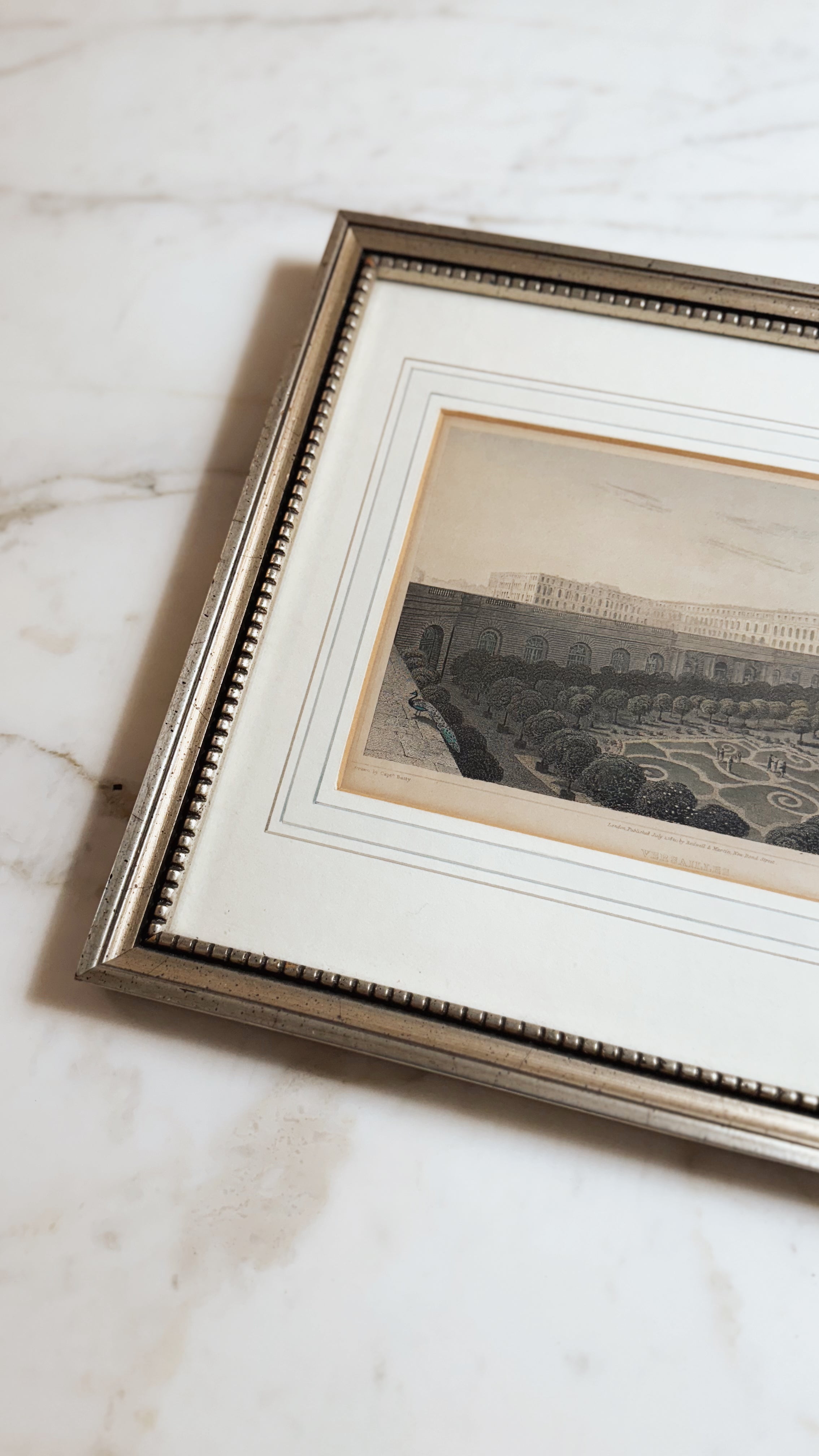 Antique English Engraving of Versailles