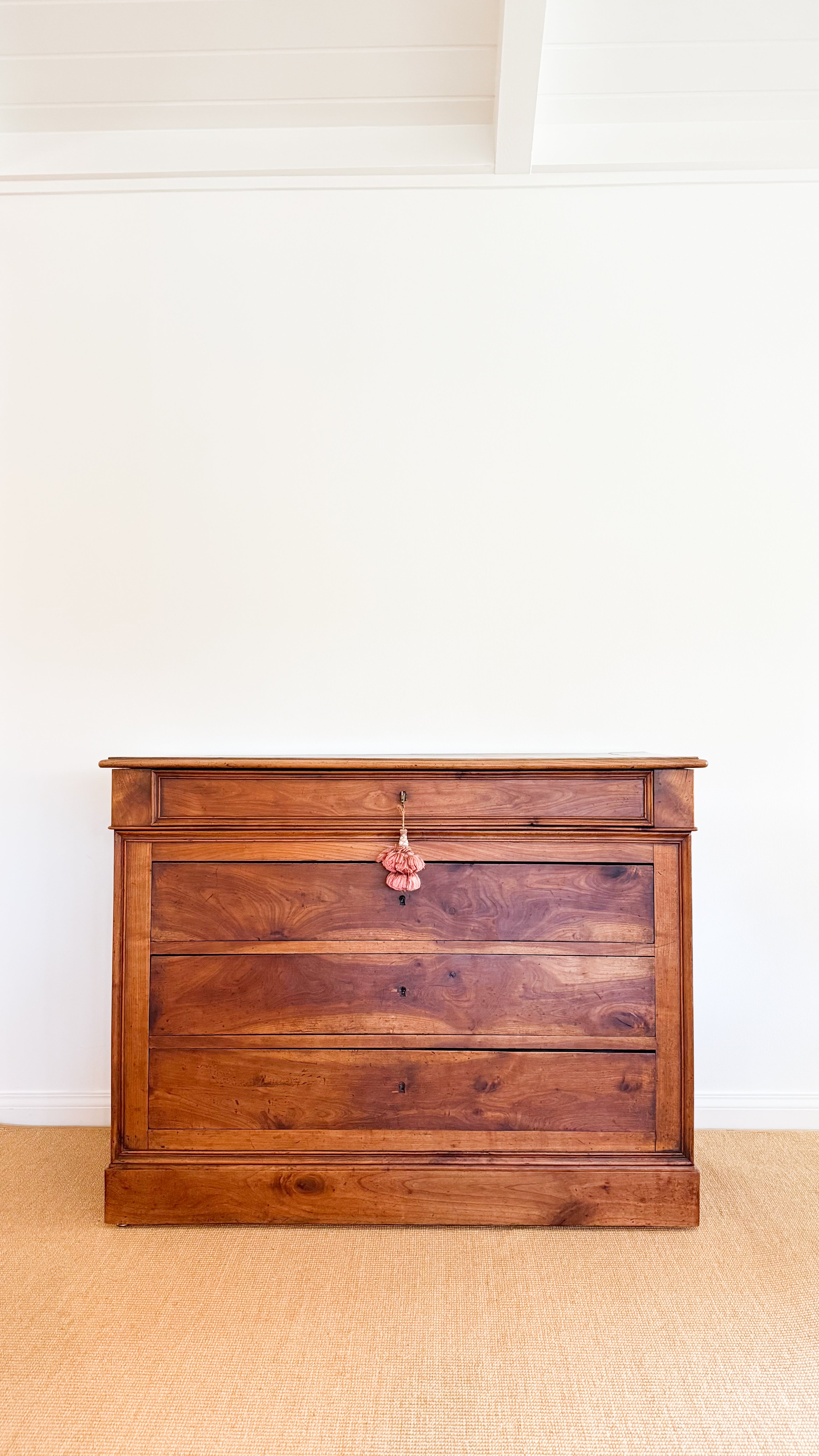 Antique French 19th c Fruitwood Chest of Drawers from Normandy