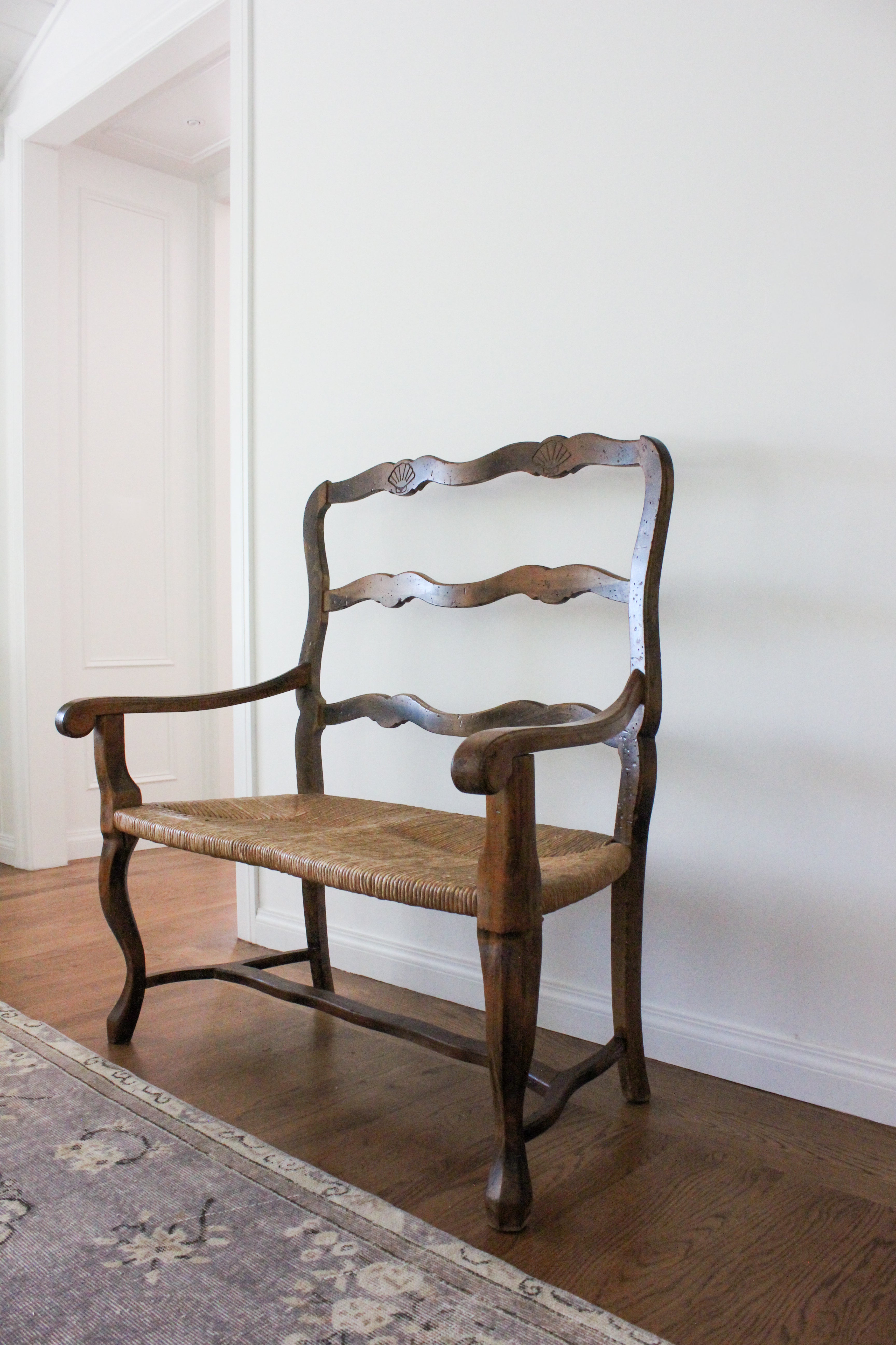Early Vintage Italian Walnut Bench