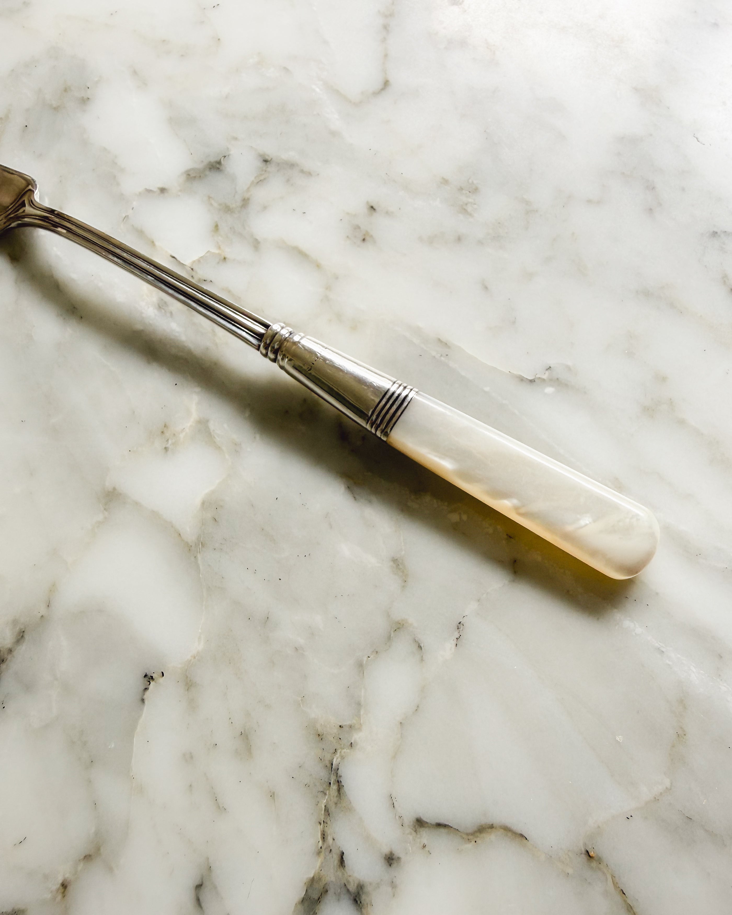 Antique Sterling & Mother of Pearl Pickle Fork
