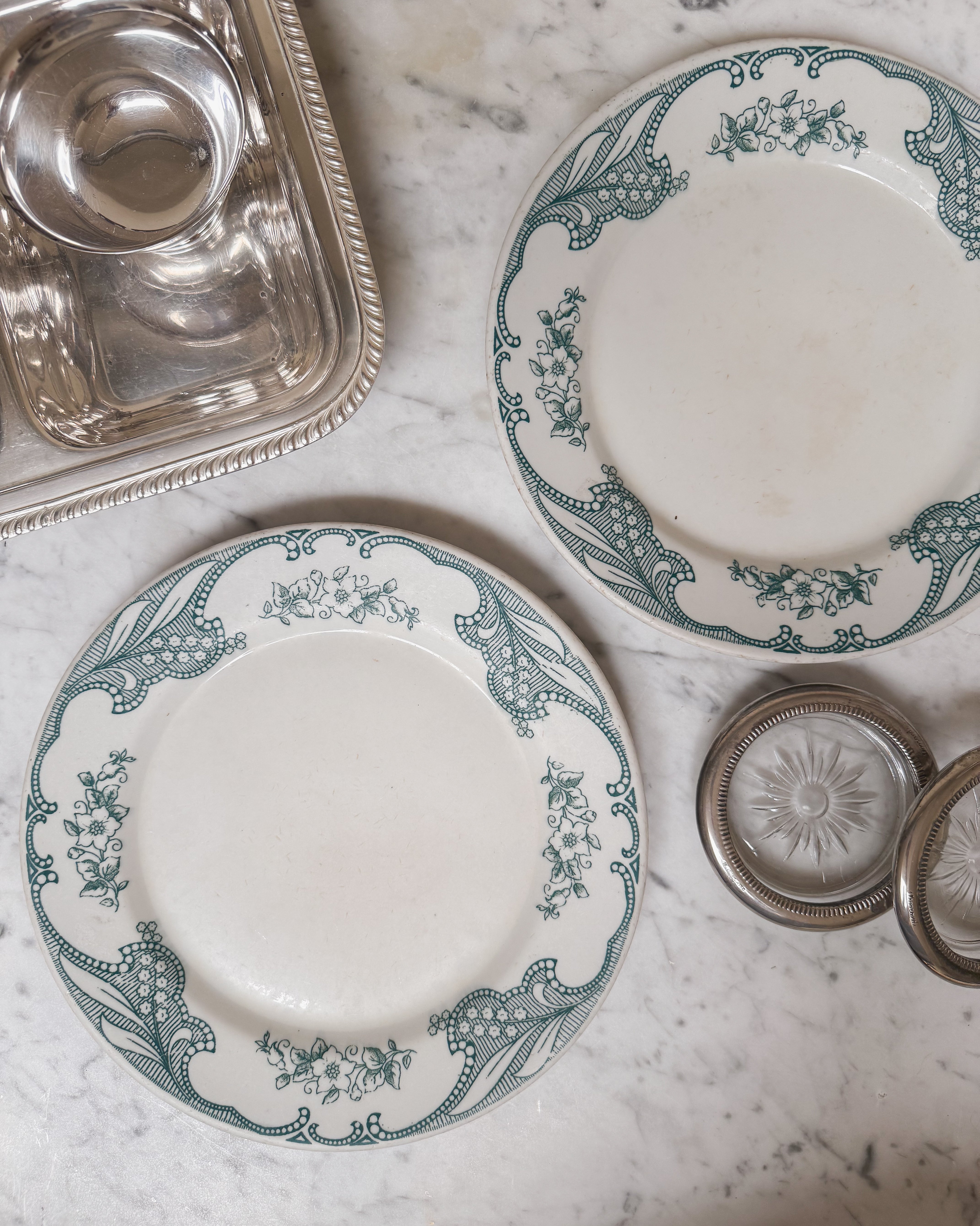 Pair of Vintage Silver Plate Coasters