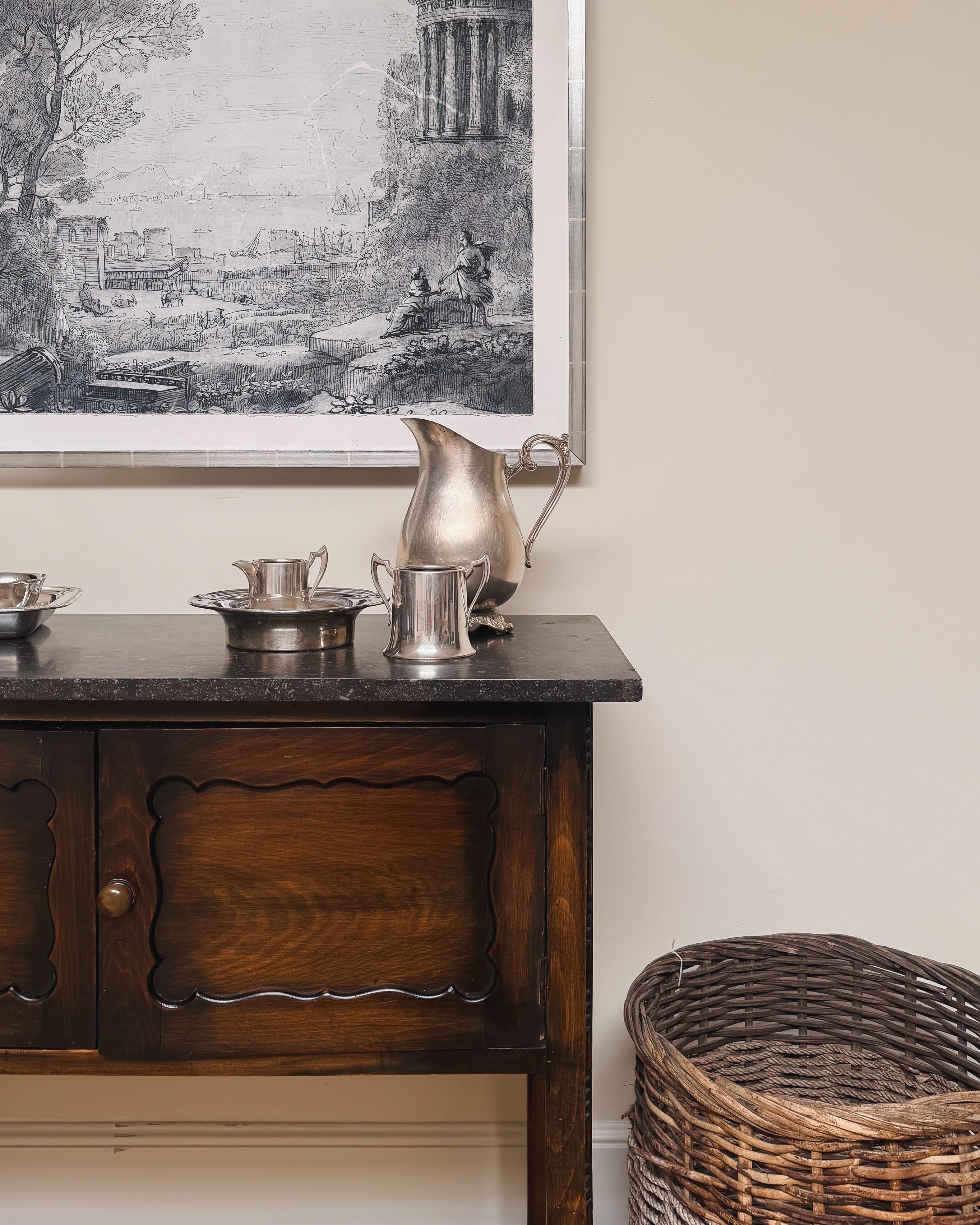 Antique Granite Top Cabinet