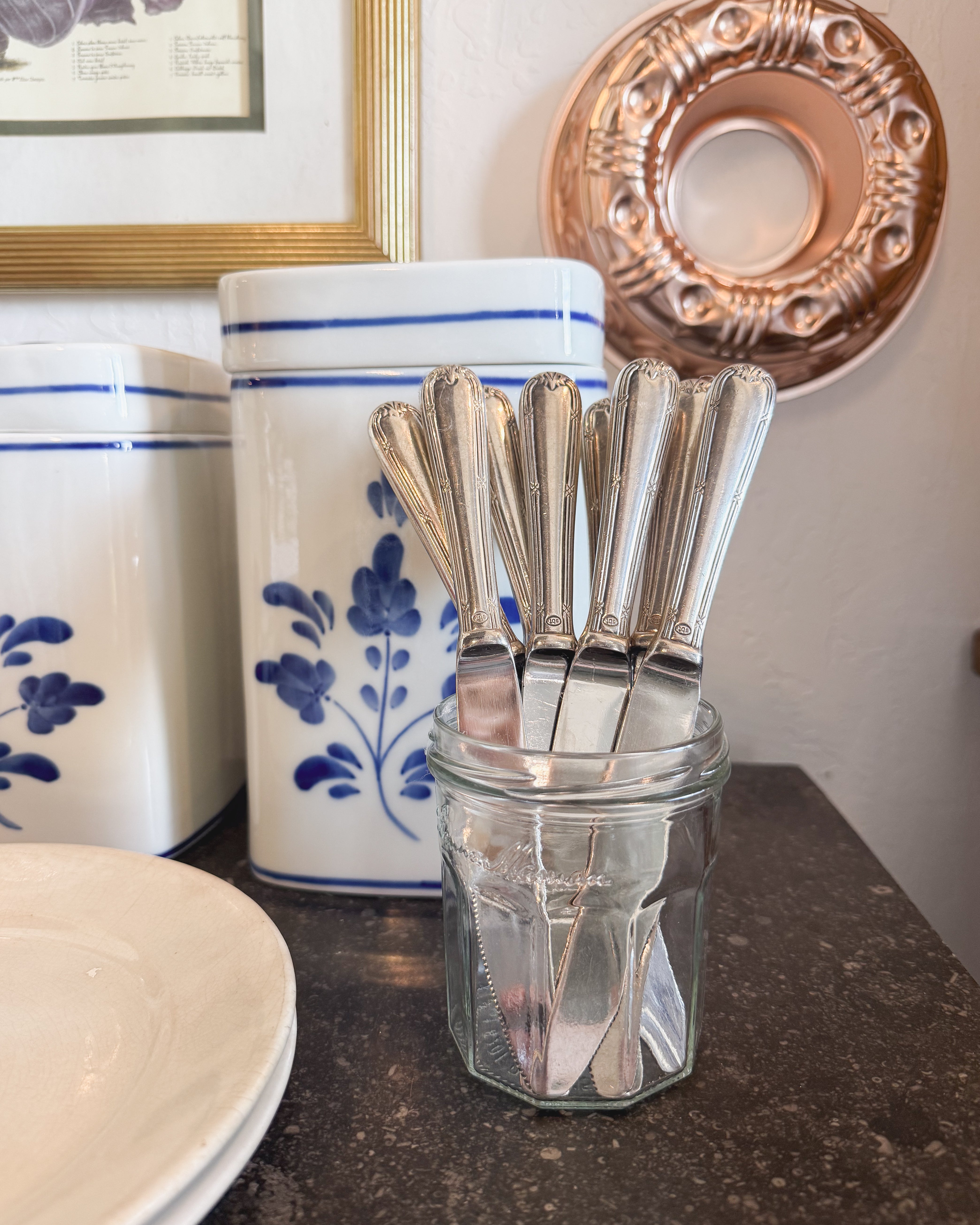 Vintage Set of Italian Silver Knives