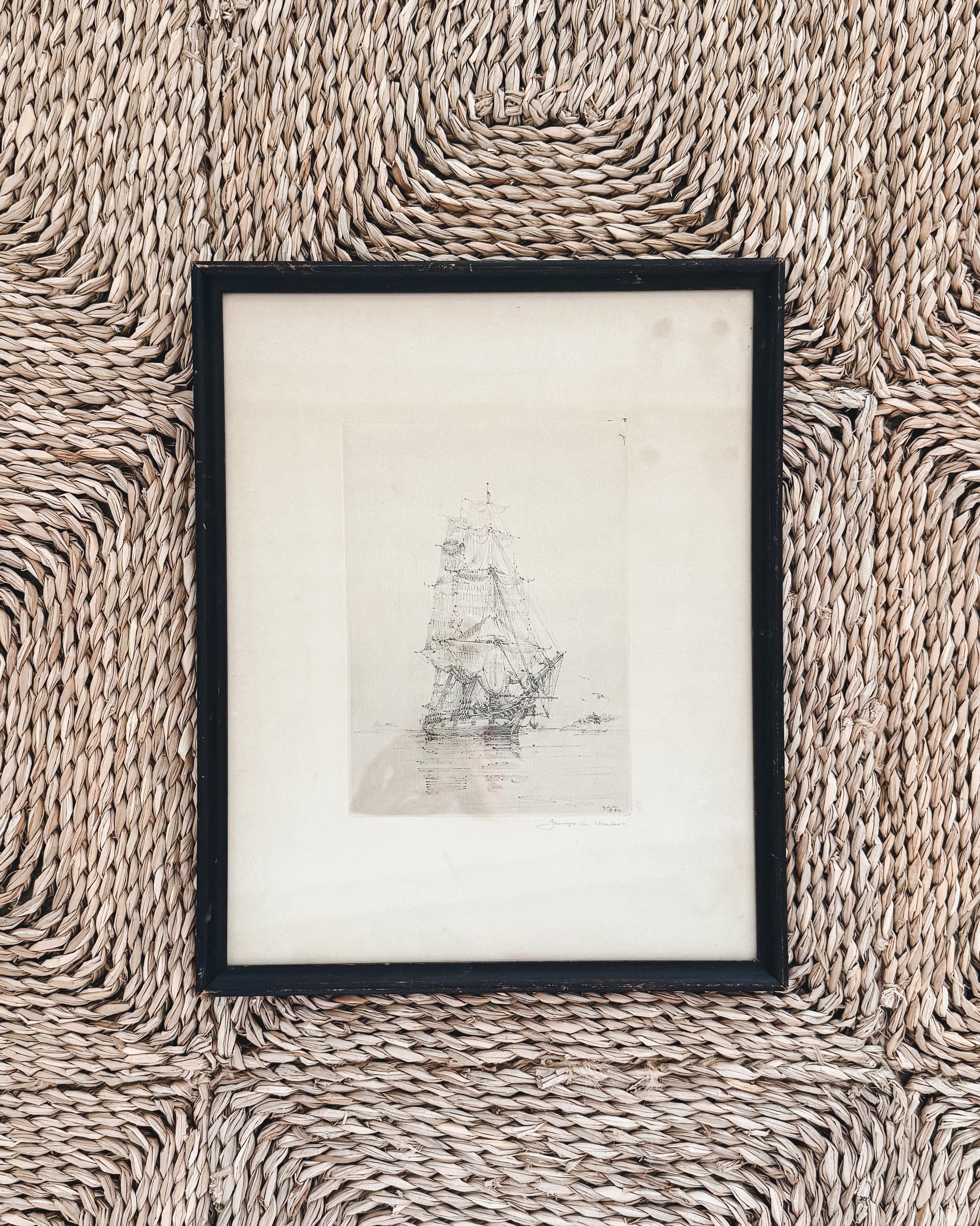 Antique Ship Etching