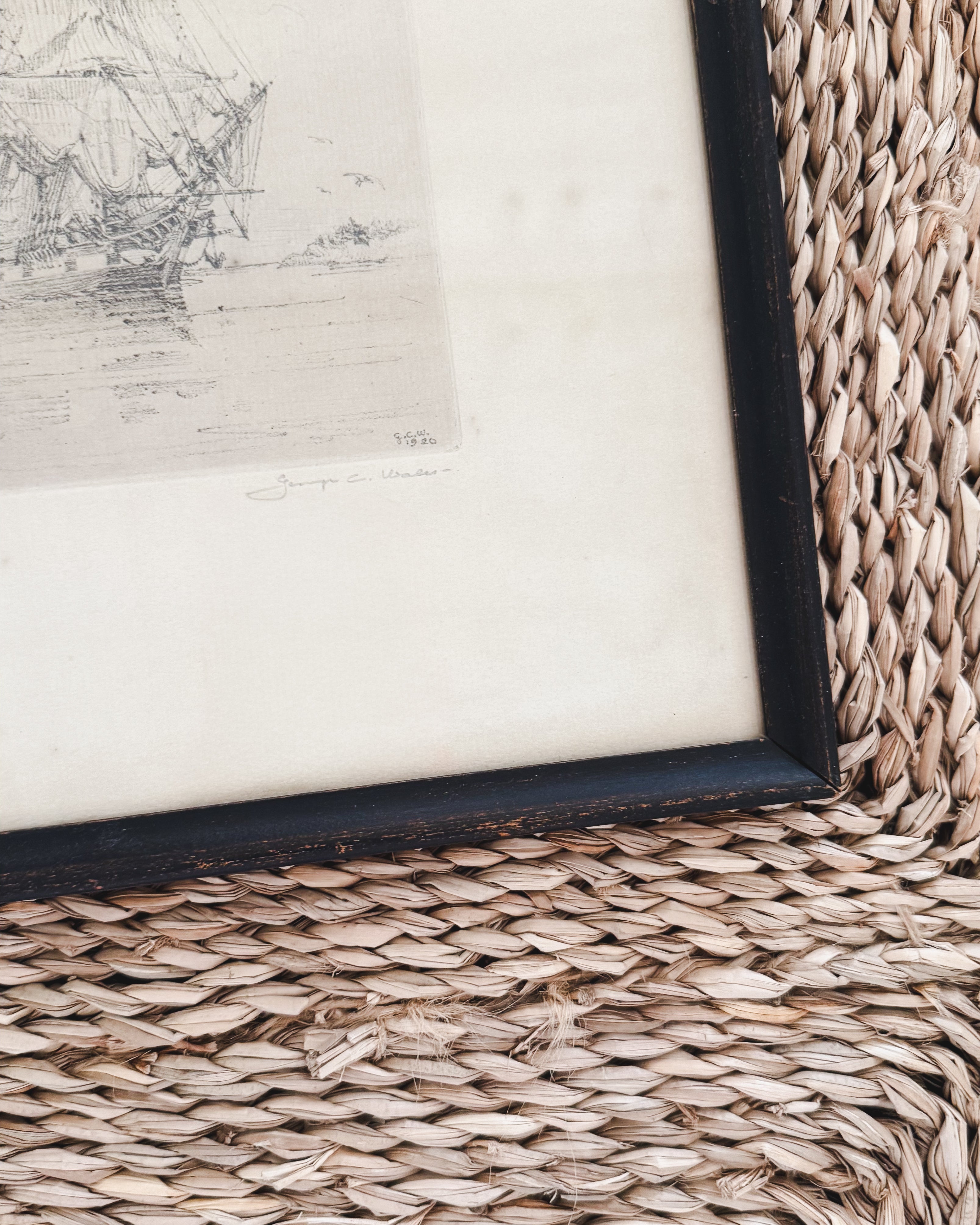 Antique Ship Etching