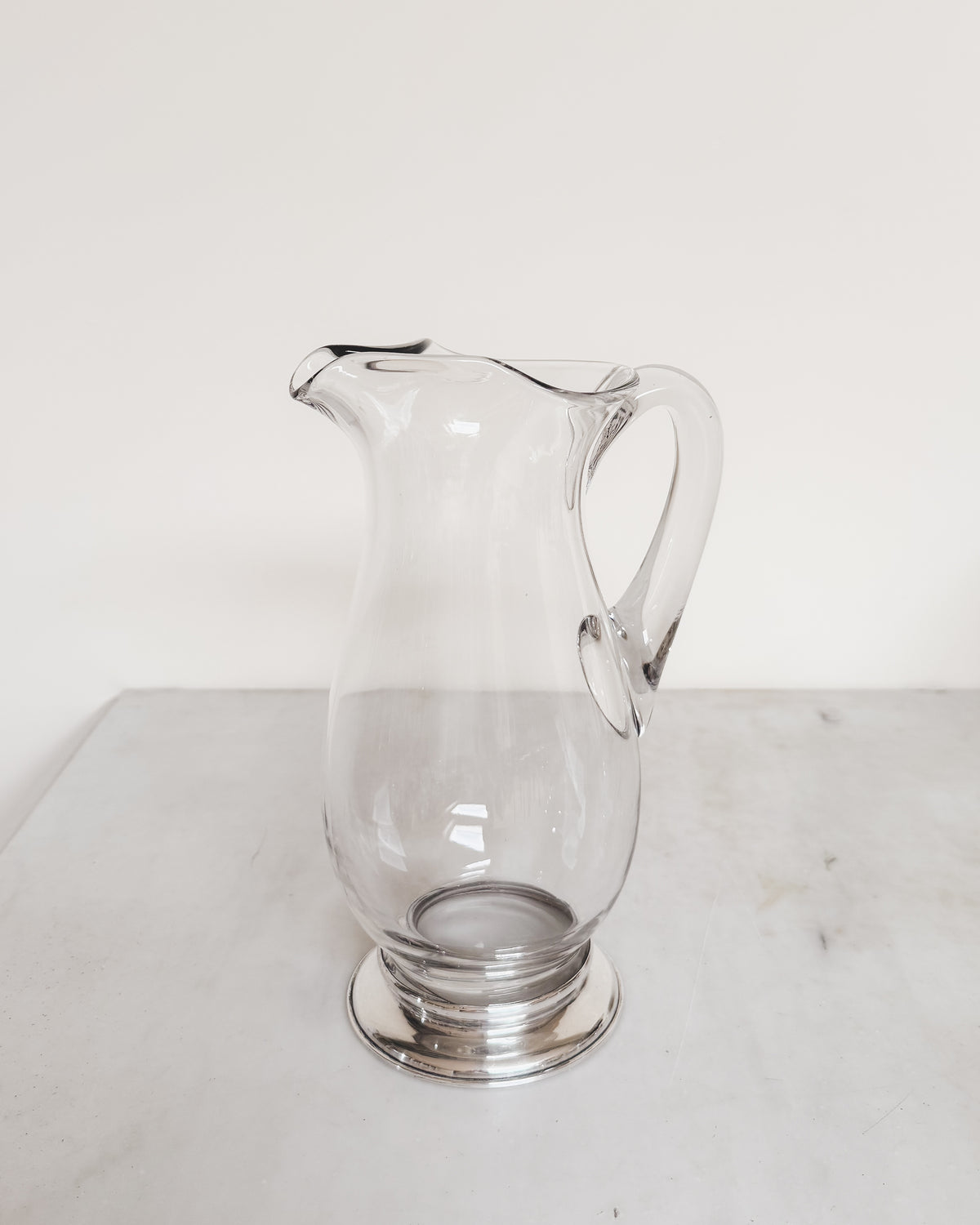 Vintage Gump’s Sterling Silver & Glass Pitcher