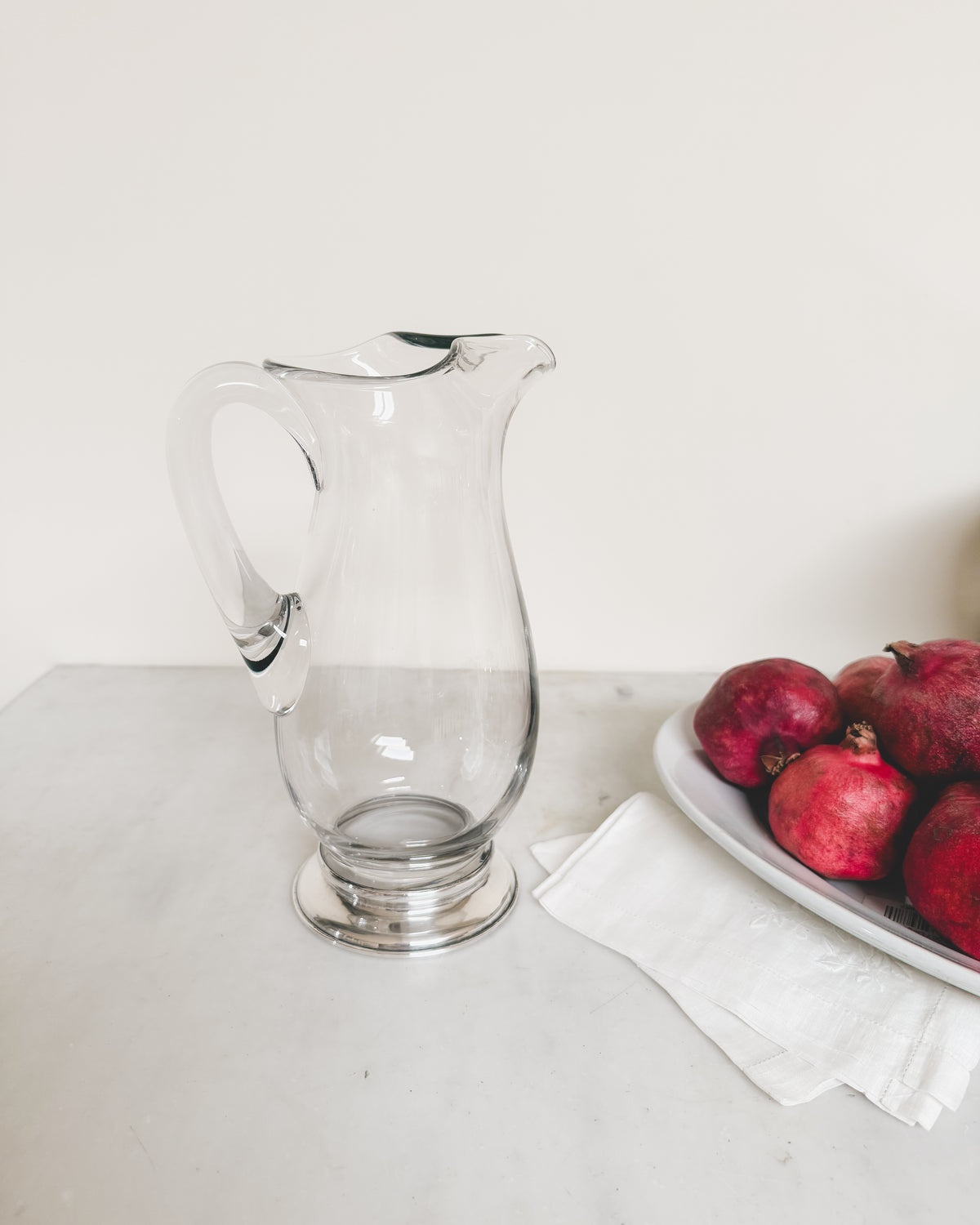 Vintage Gump’s Sterling Silver & Glass Pitcher