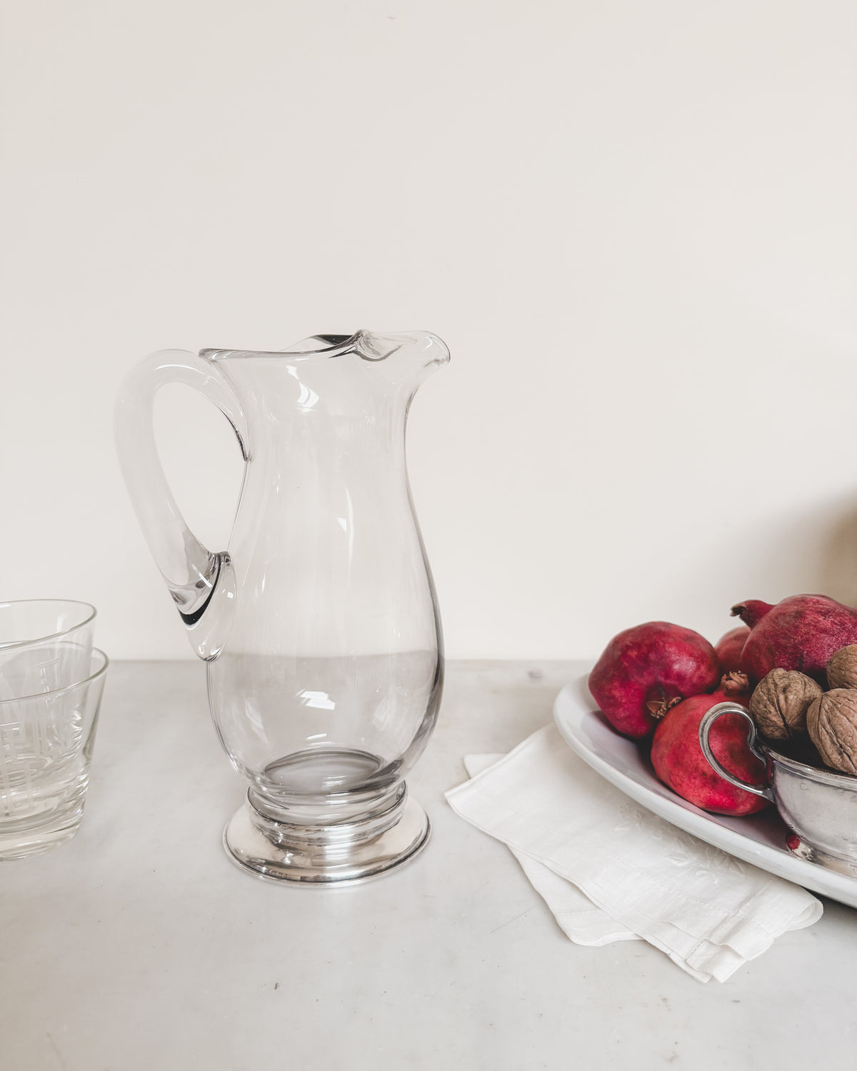 Vintage Gump’s Sterling Silver & Glass Pitcher