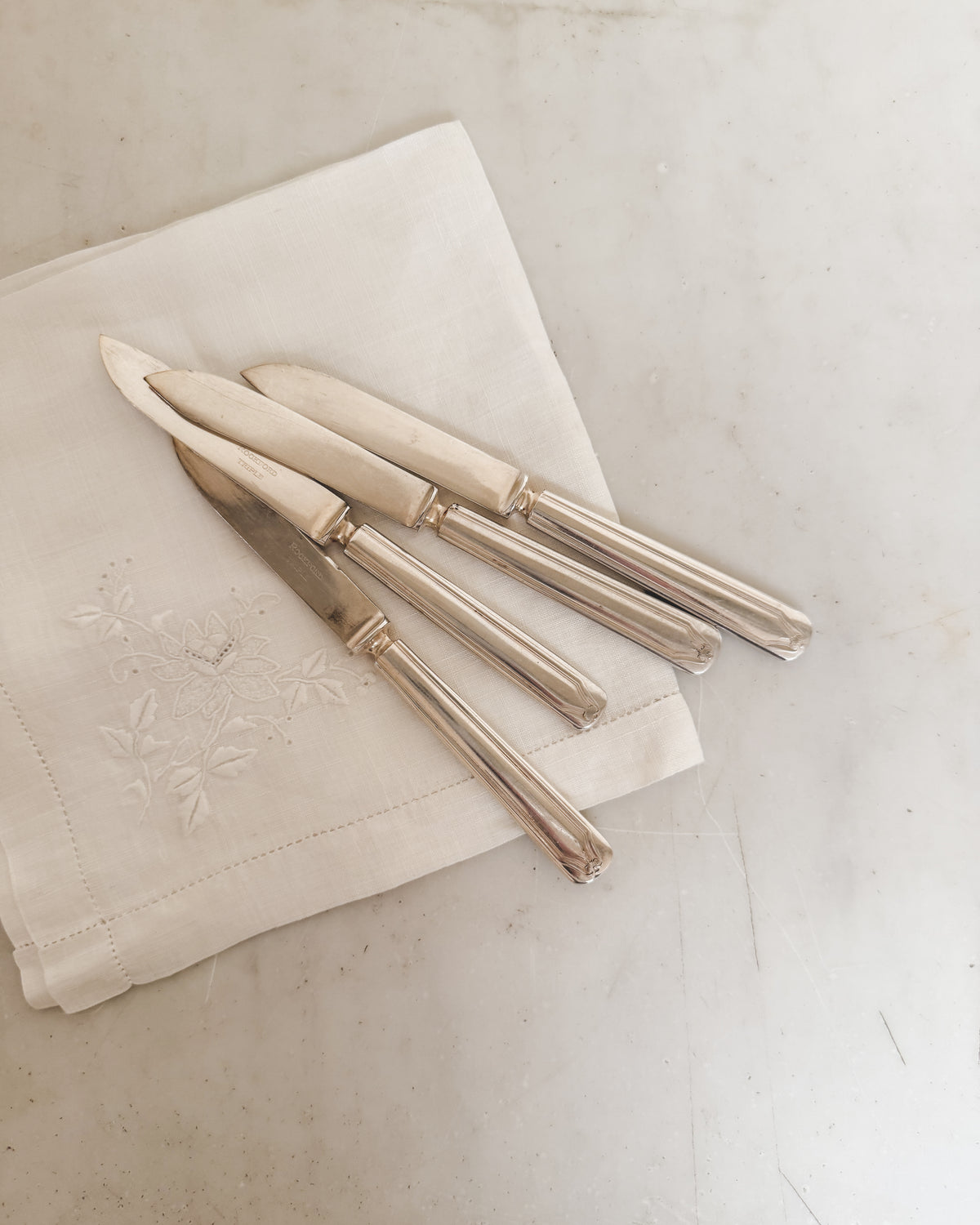 Antique Silver Knives, Set of 4
