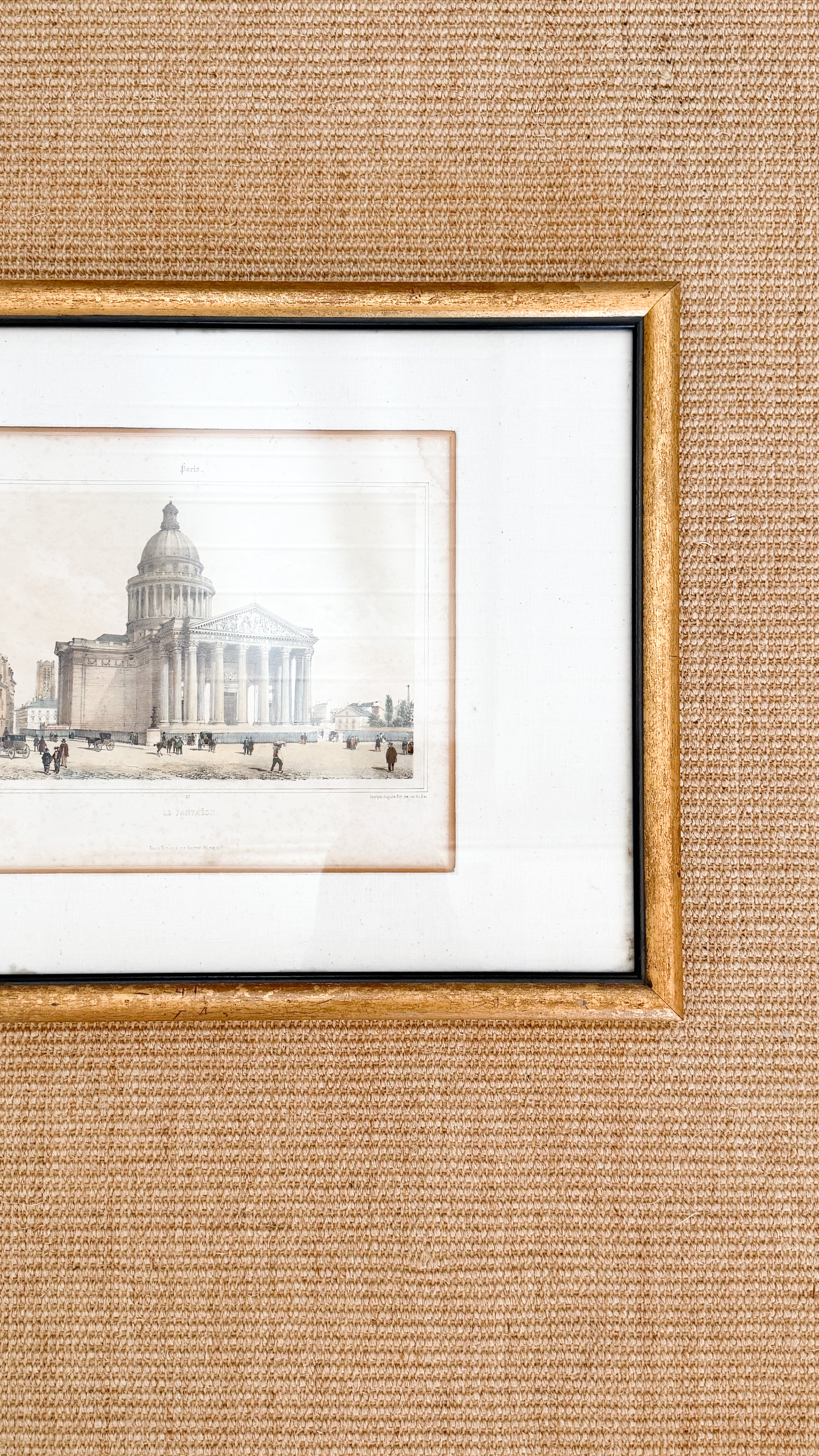 Antique French "Le Pantheon" Lithograph